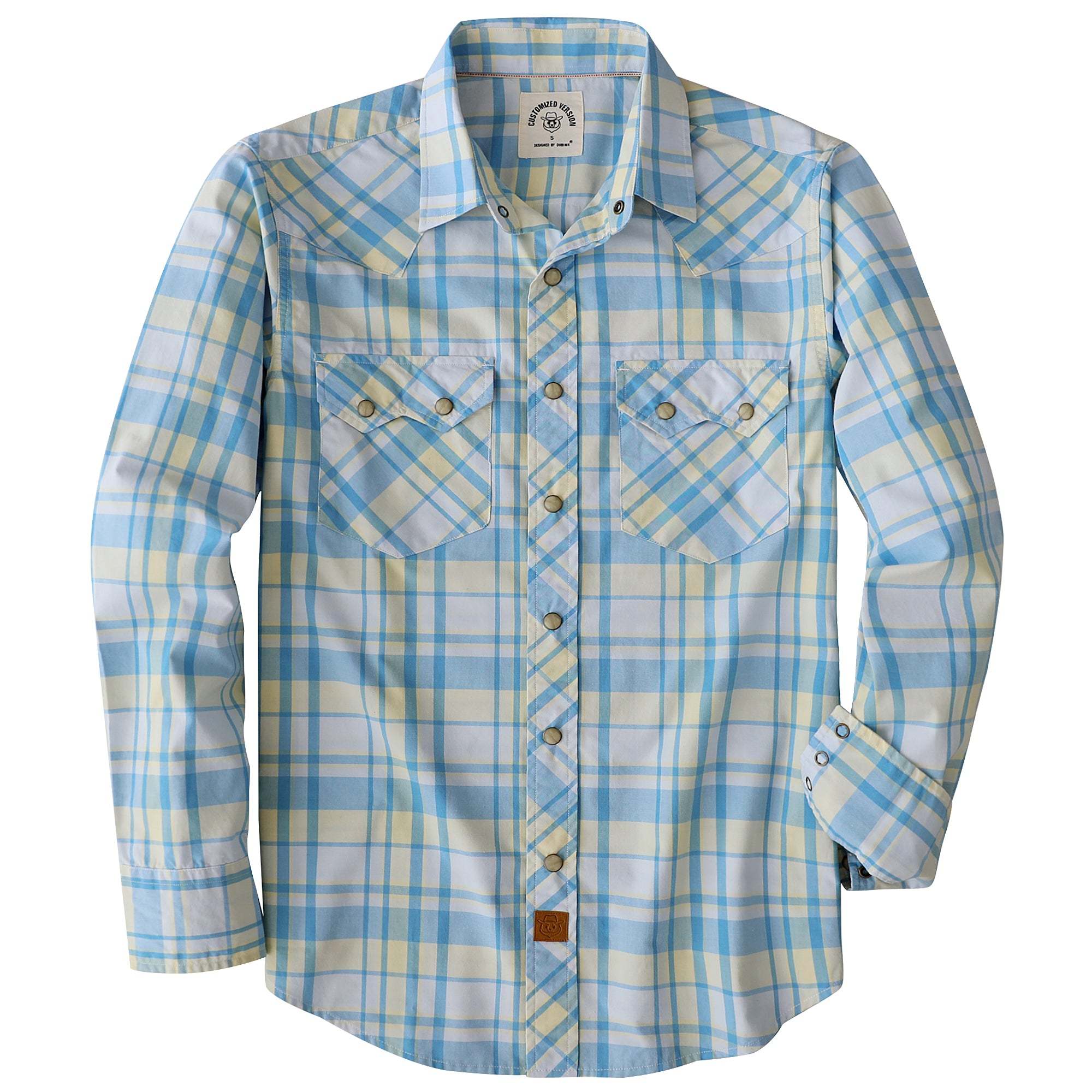 Dubinik? 4.1oz Pearl Snap Shirts For Men Long Sleeve Lightweight Casual Sawtooth Pocket Western Plaid Cowboy Cotton Vintage Work Shirt#48022