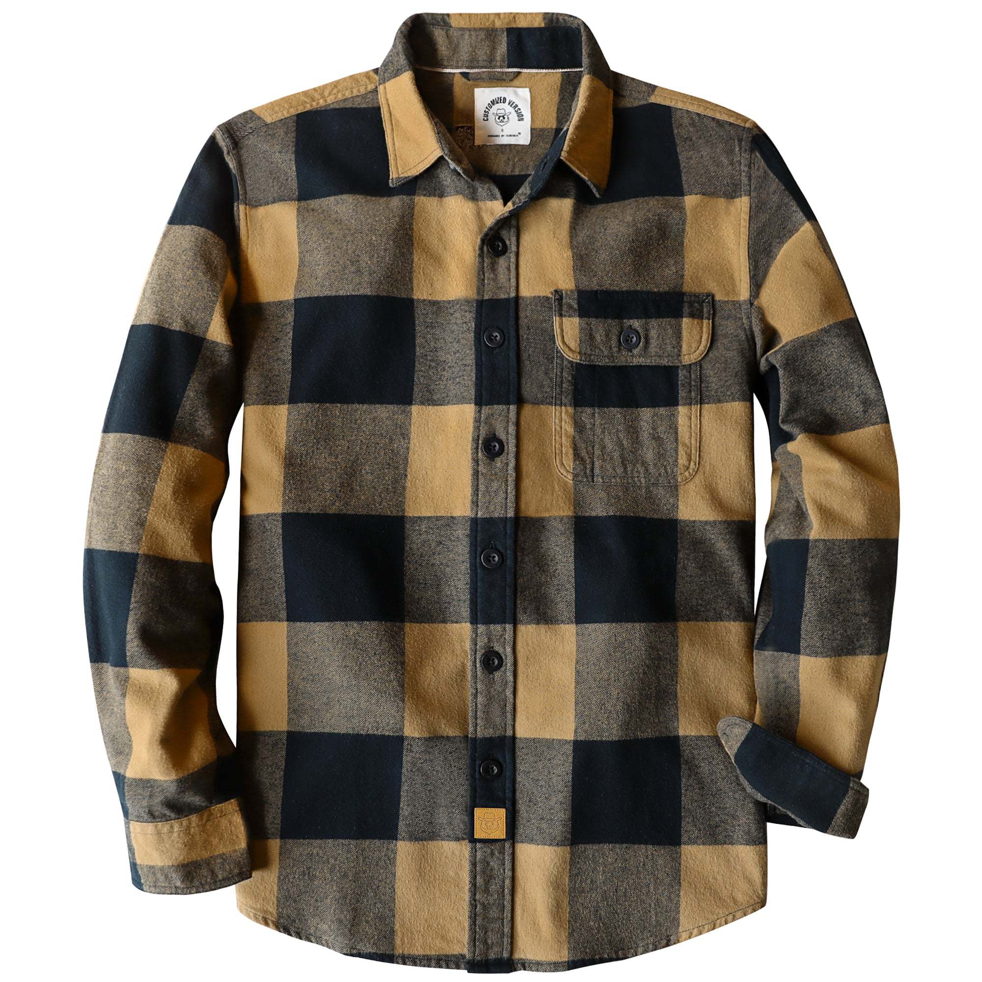 Dubinik? 6oz Mens Long Sleeve Midweight Flannel Shirt Warm Casual Soft Cotton Button Down Plaid Shirt #3420