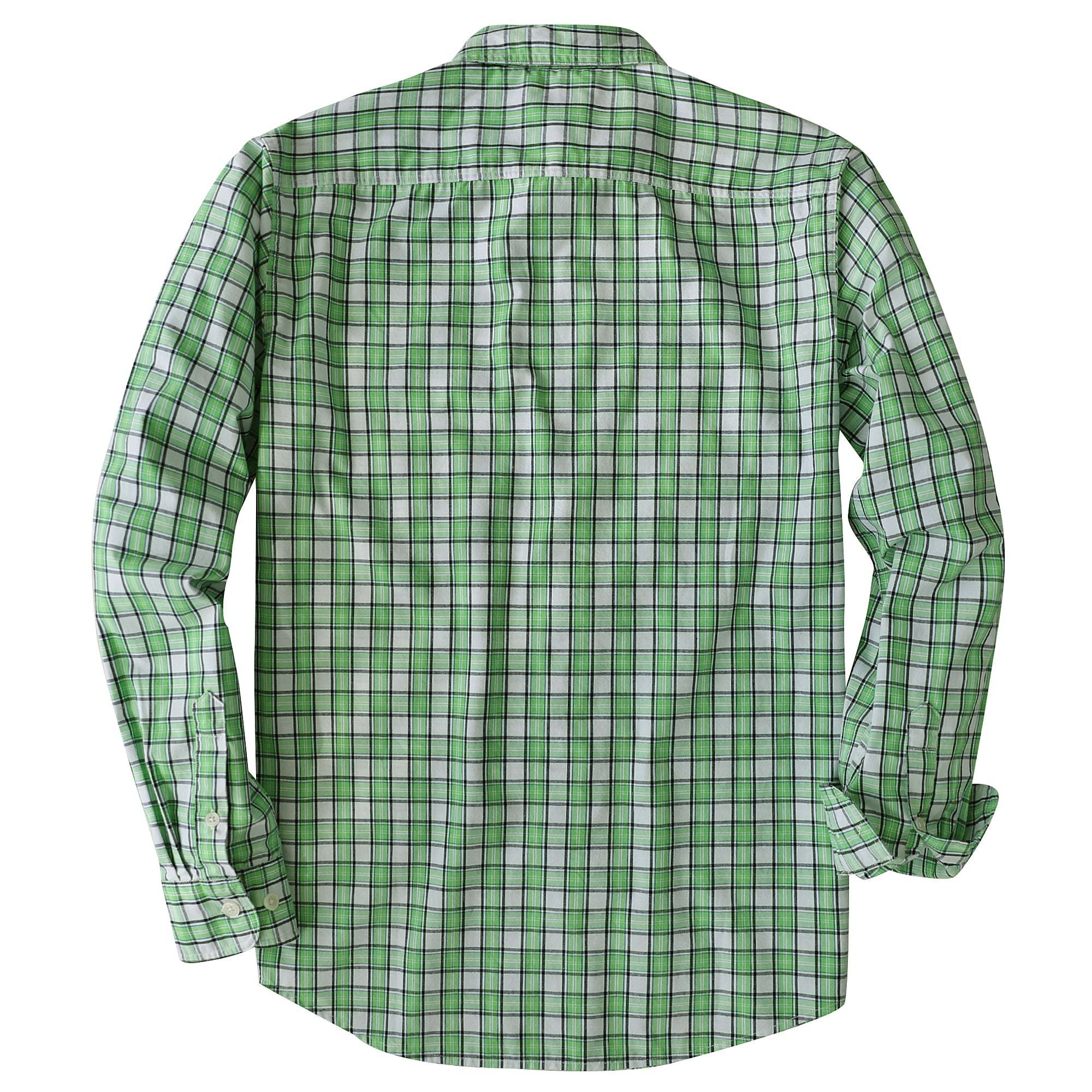 Dubinik? 4.1oz Mens Long Sleeve Button Down Green Shirts Casual Plaid Shirt with Practical Double Pockets Comfortable and Soft#0050008