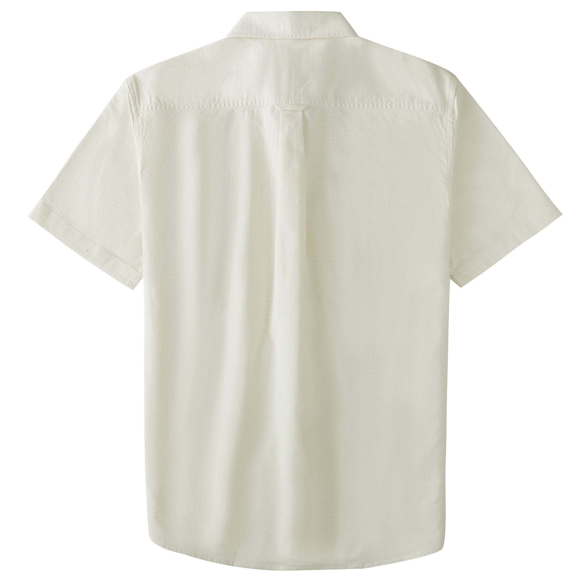 Dubinik? Mens Short Sleeve Button Down Shirts Two Pocket Vintage Mens Work Shirt Beige Cotton Mens Shirts Casual with Stretch#0055009