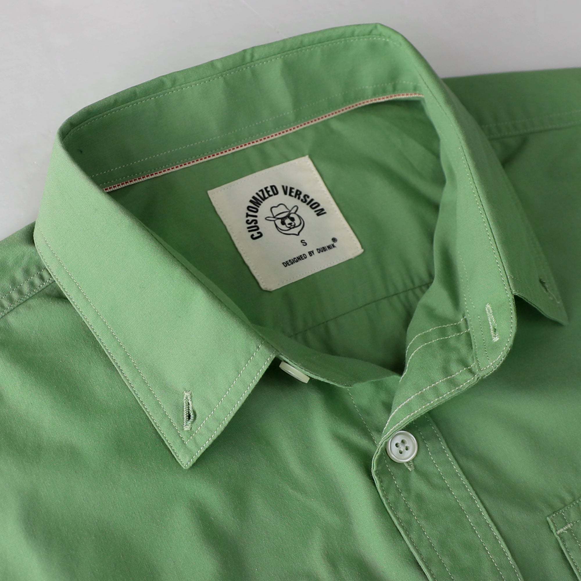 Dubinik? 4.1oz Mens Long Sleeve Button Down Solid Light Green Shirts Casual Plaid Shirt with Practical Double Pockets Comfortable and Soft#0050031