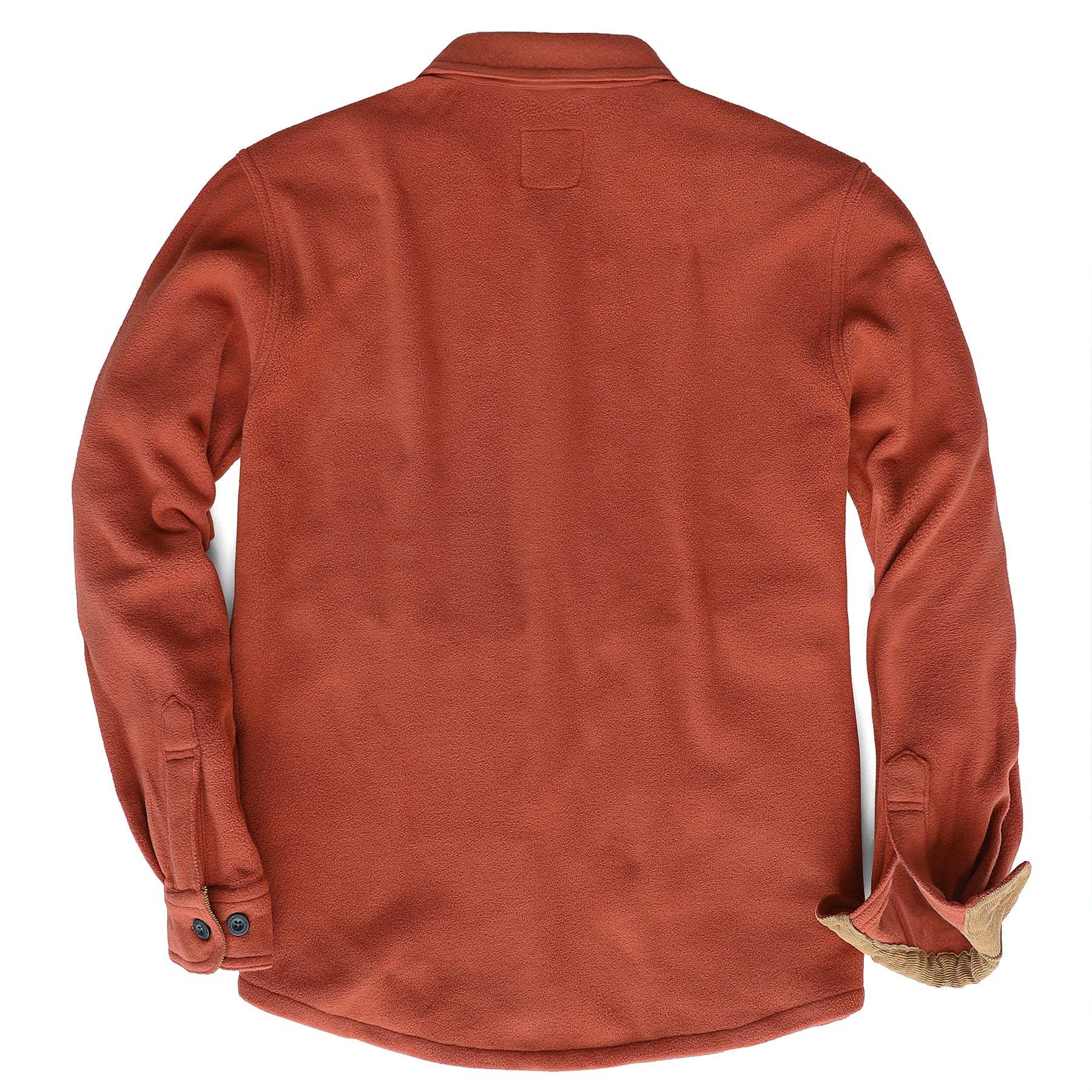 Mens Long Sleeve Orange Red Solid Fleece Shirt Casual Button Down Light-in-weight Shirt #0242