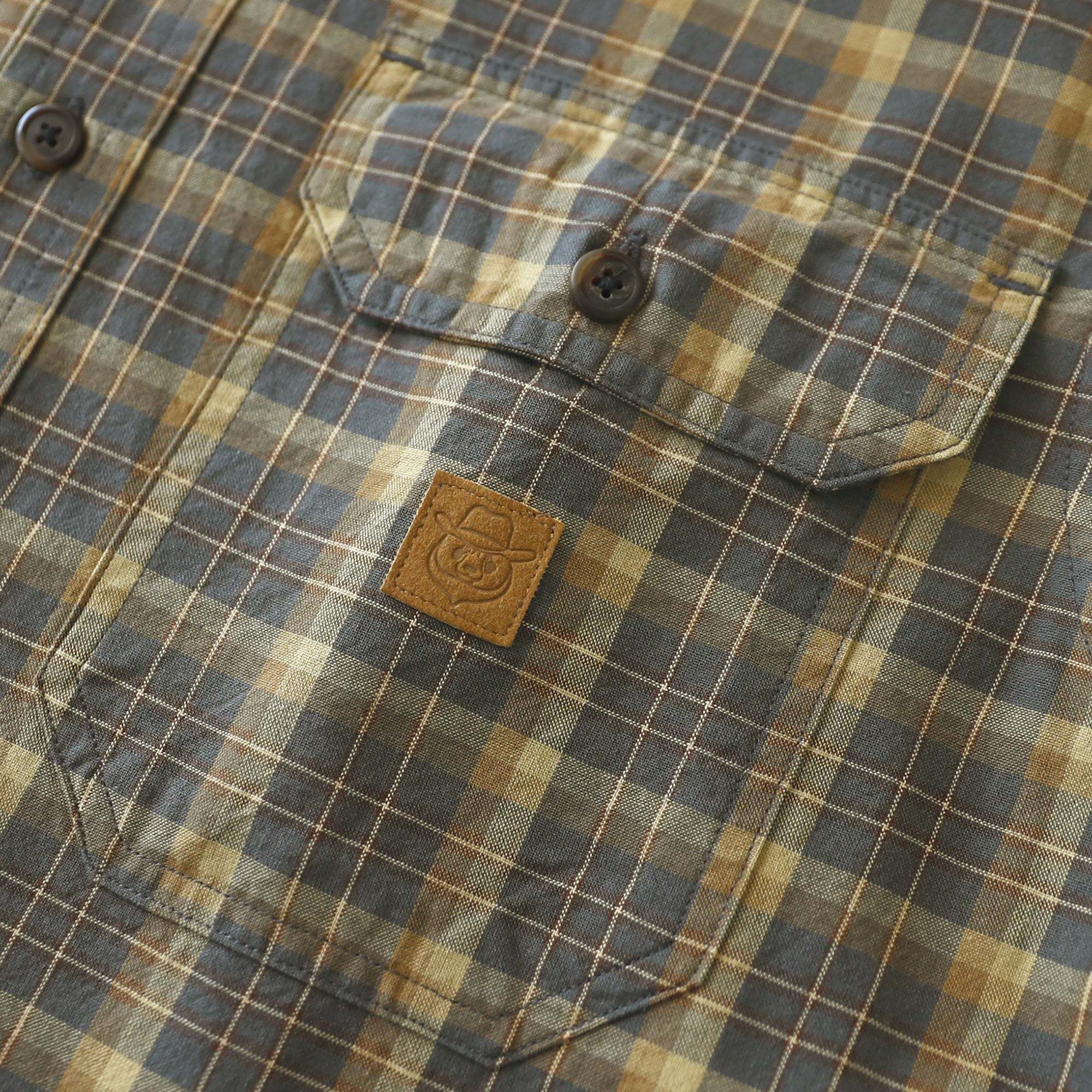 Dubinik? Men’s Short Sleeve Button-Down Shirt, Double Pockets, Casual Workwear Plaid#10176