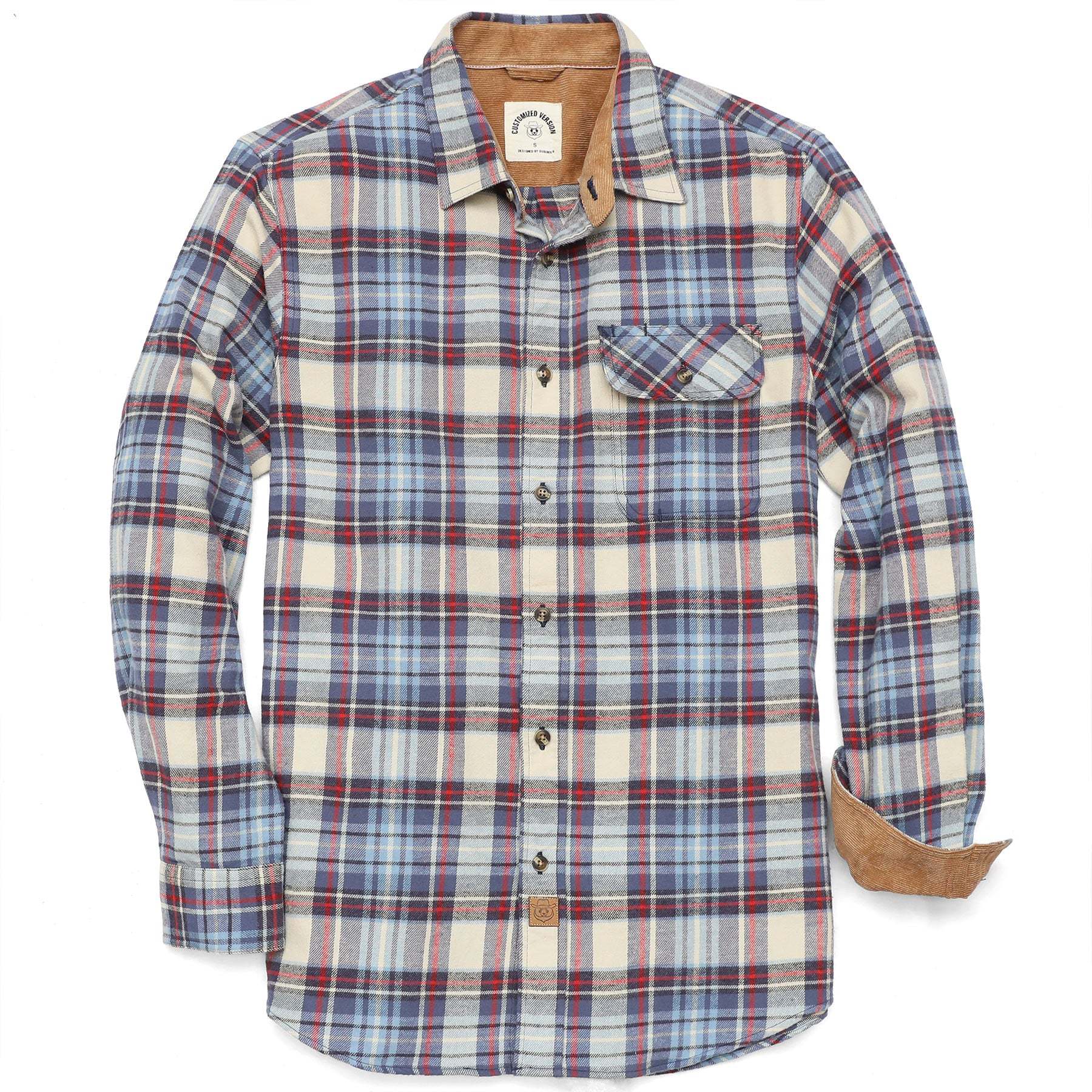 6oz Mens Midweight Flannel Shirts Long Sleeve Casual Button Down Brushed 100% Cotton Shirt#1019