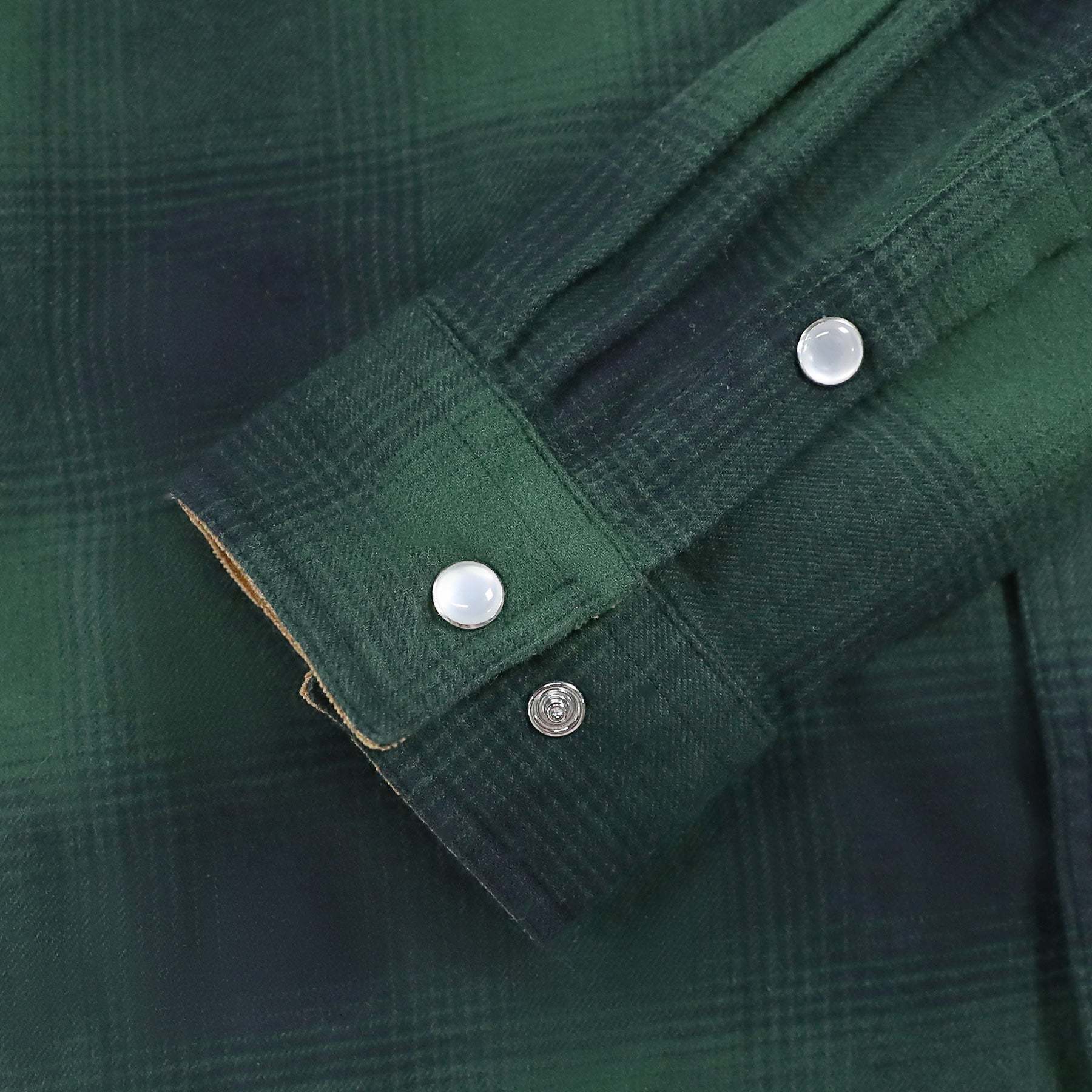 Dubinik? 6oz Men's Long Sleeve Pearl Snap Midweight Green Flannel Casual Western Cowboy Plaid Shirts 100% Cotton#36016
