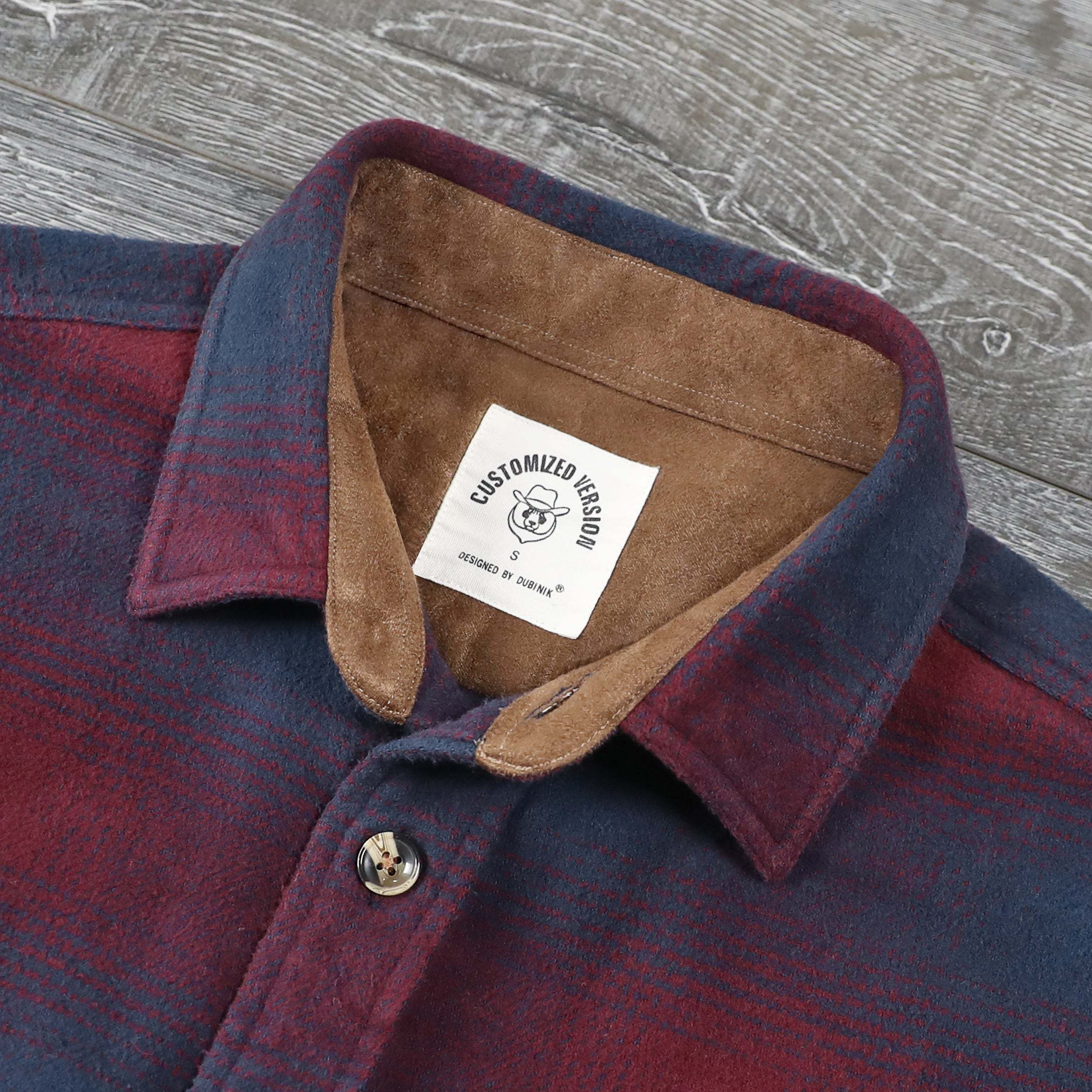 Dubinik? 10.8oz Ultra Heavyweight Flannel Shirt for Men Long Sleeve Casual Button Down Soft Pure Cotton Plaid Warm Suede Cuffs#0082005