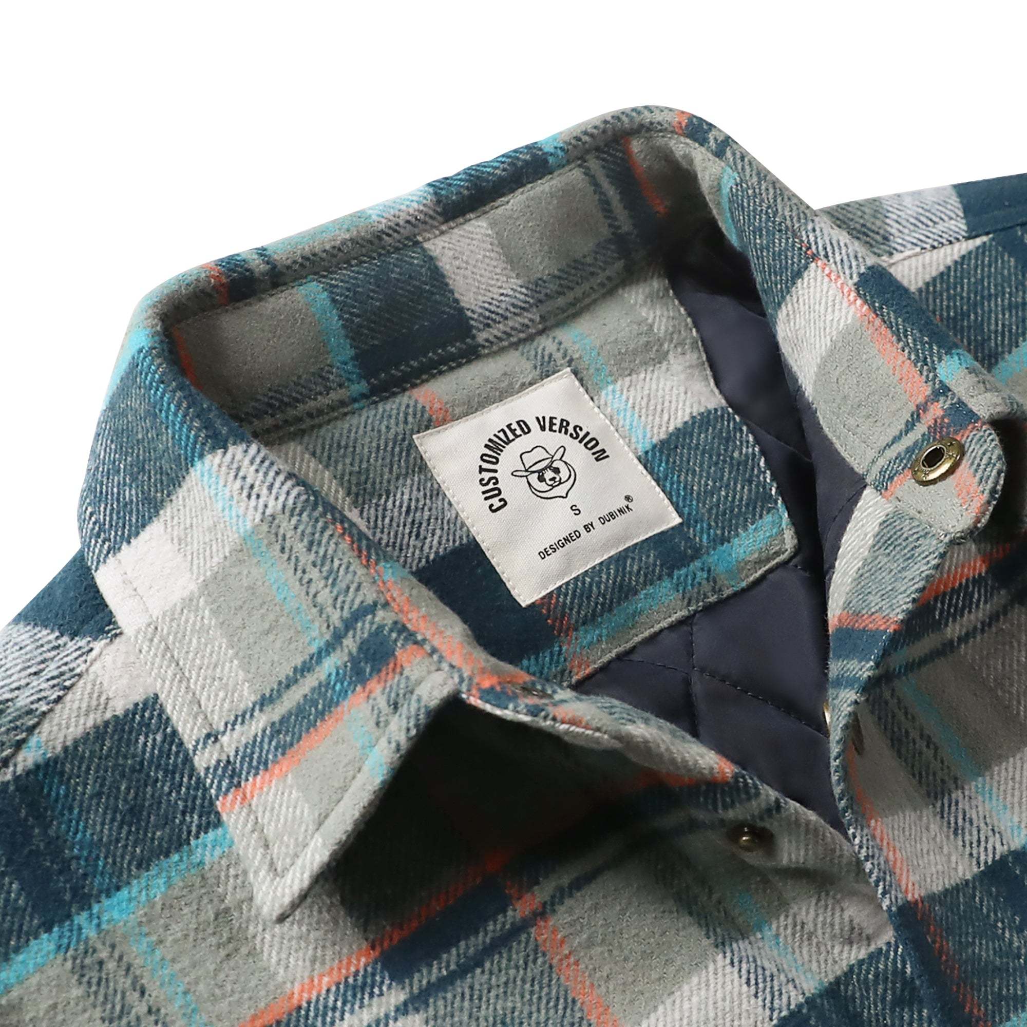 Dubinik? 10.8oz Men’s Overshirt Shacket – Cozy Warm-Lined Plaid Flannel, Lightweight Casual Button-Down Long Sleeve Jacket #0181012