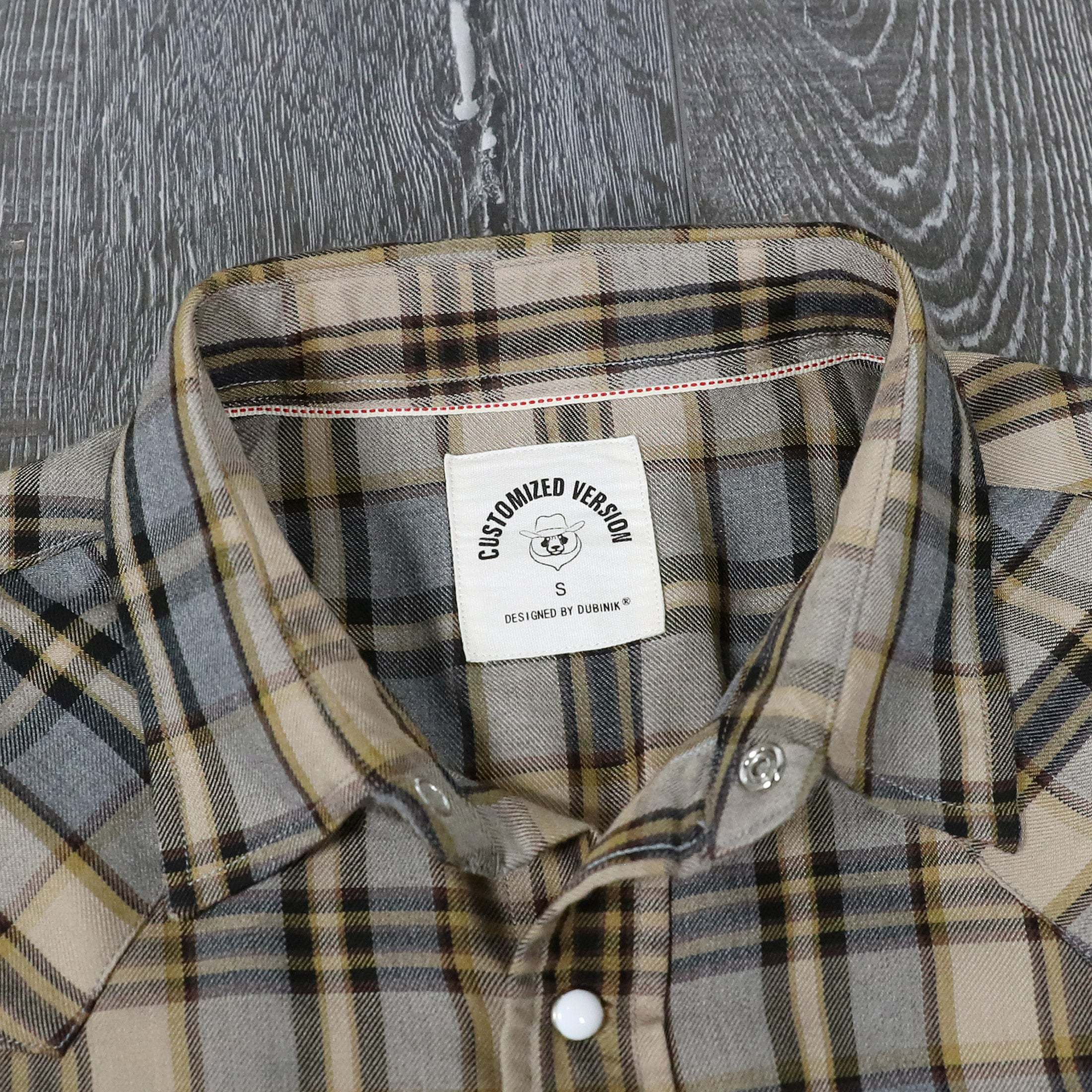 Dubinik?Bamboo Fiber Mens Shirts Short Sleeve Plaid Shirt Men Western Cowboy Pearl Snap Vintage Casual Plaid Shirt #29901
