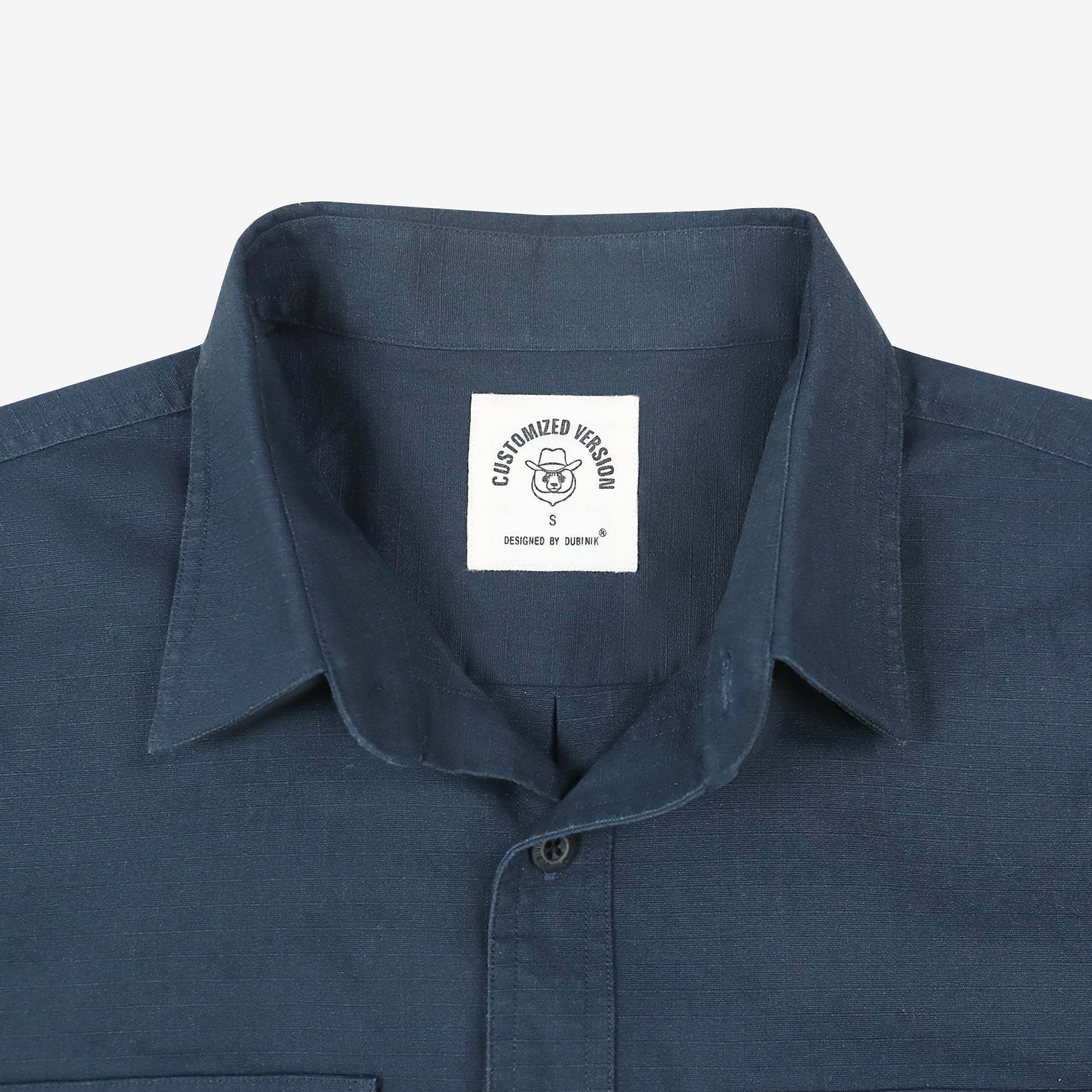 Dubinik? Mens Short Sleeve Button Down Shirts Two Pocket Vintage Mens Work Shirt Navy Blue Cotton Mens Shirts Casual with Stretch#0055007