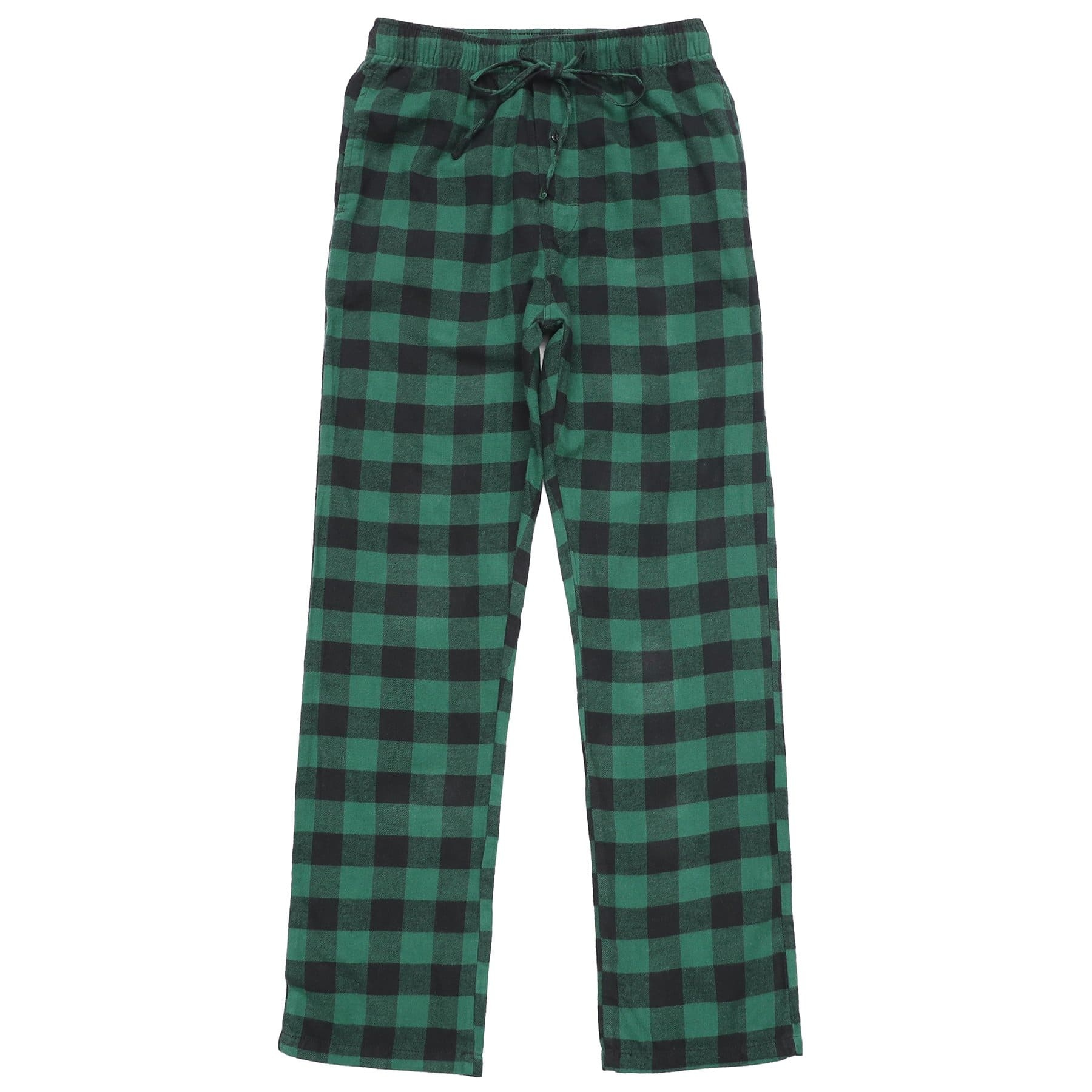 Cotton Flannel Pajama Plaid Sleep & Lounge Pants, PJ Bottoms With Pockets And Button Fly #3008