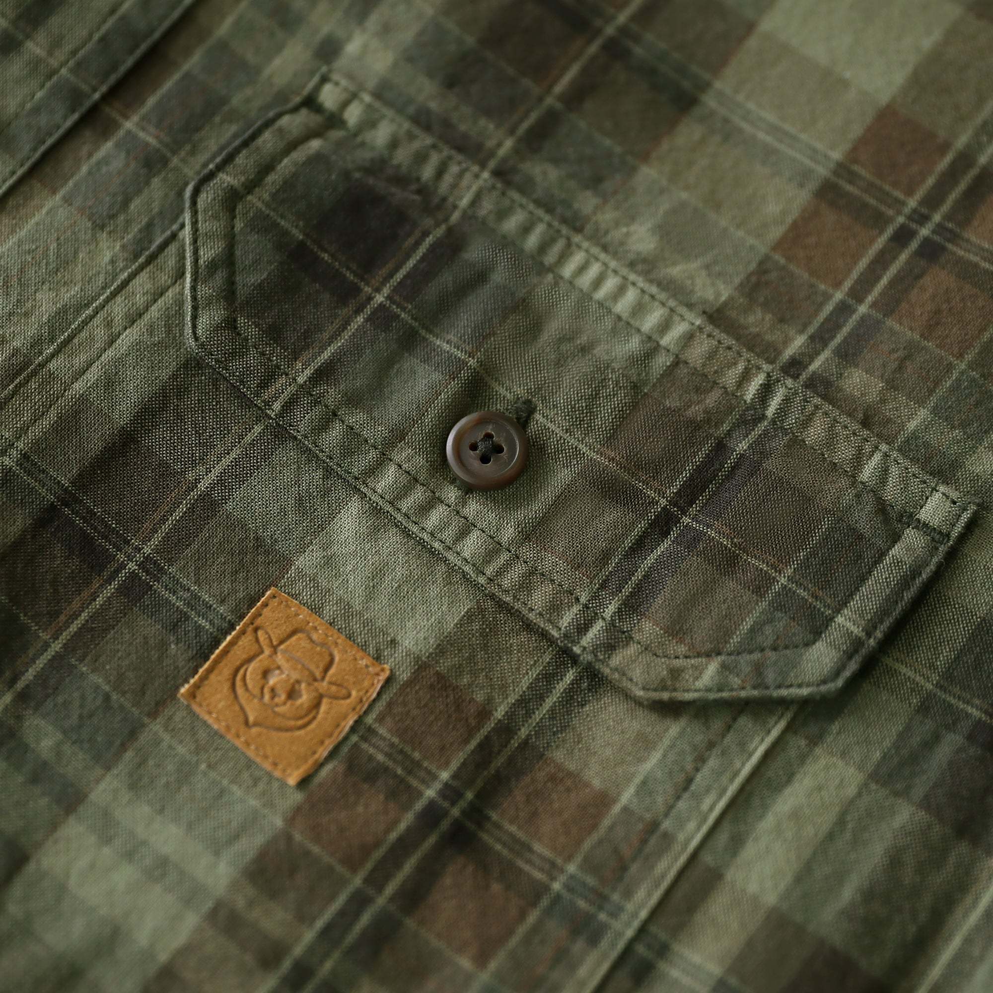 Dubinik? Men’s Short Sleeve Button-Down Shirt, Double Pockets, Casual Workwear Plaid#10173