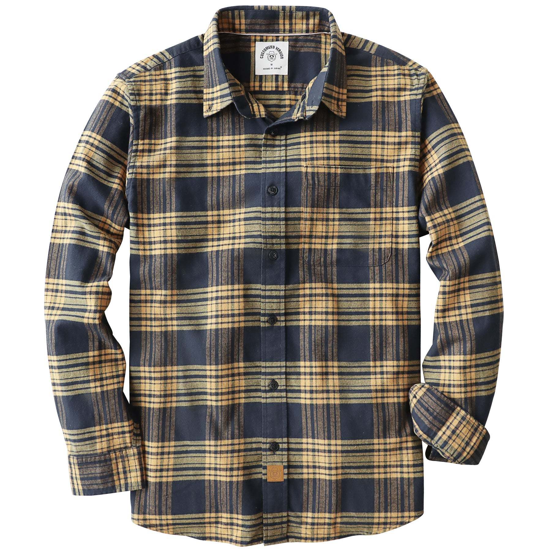 Dubinik? 6oz Flannel Shirt for Men 100% Cotton Mens Flannel Shirts Long Sleeve Plaid Soft Casual Button Down Shirt Men#66117