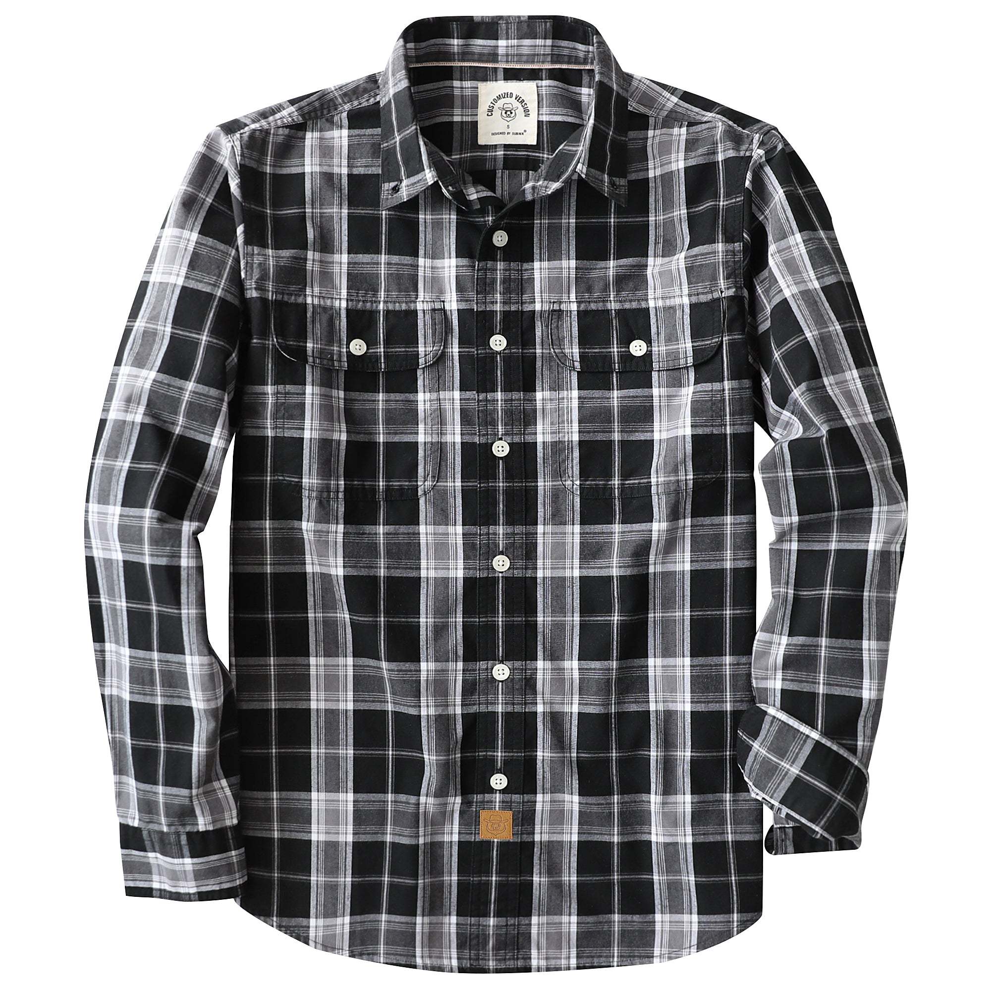 Dubinik? 4.1oz Mens Long Sleeve Button Down Shirts Casual Plaid Shirt with Practical Double Pockets Comfortable and Soft#0050006
