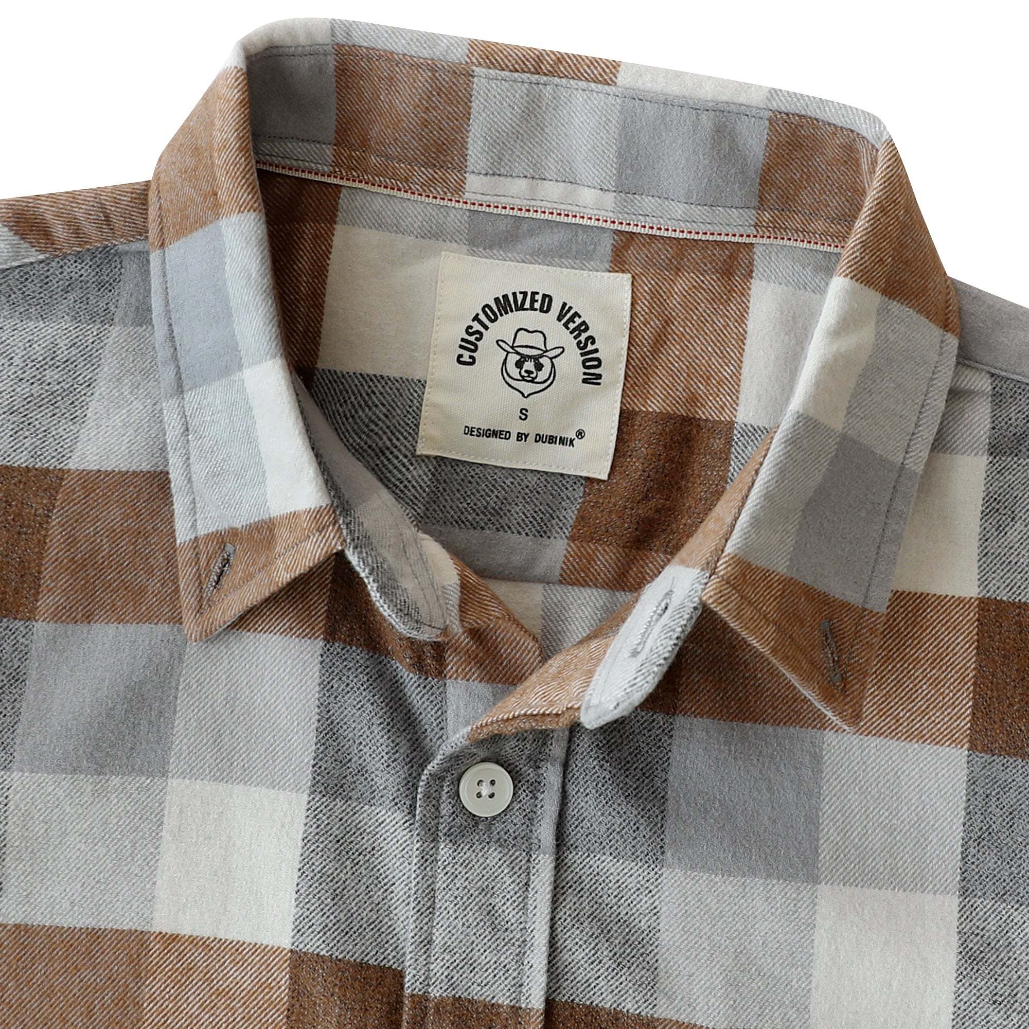 Dubinik? 6oz Mens Flannel Shirts Long Sleeve Button Down Casual Work Plaid Shirt Men All Cotton Soft with Pocket Regular Fit#0347