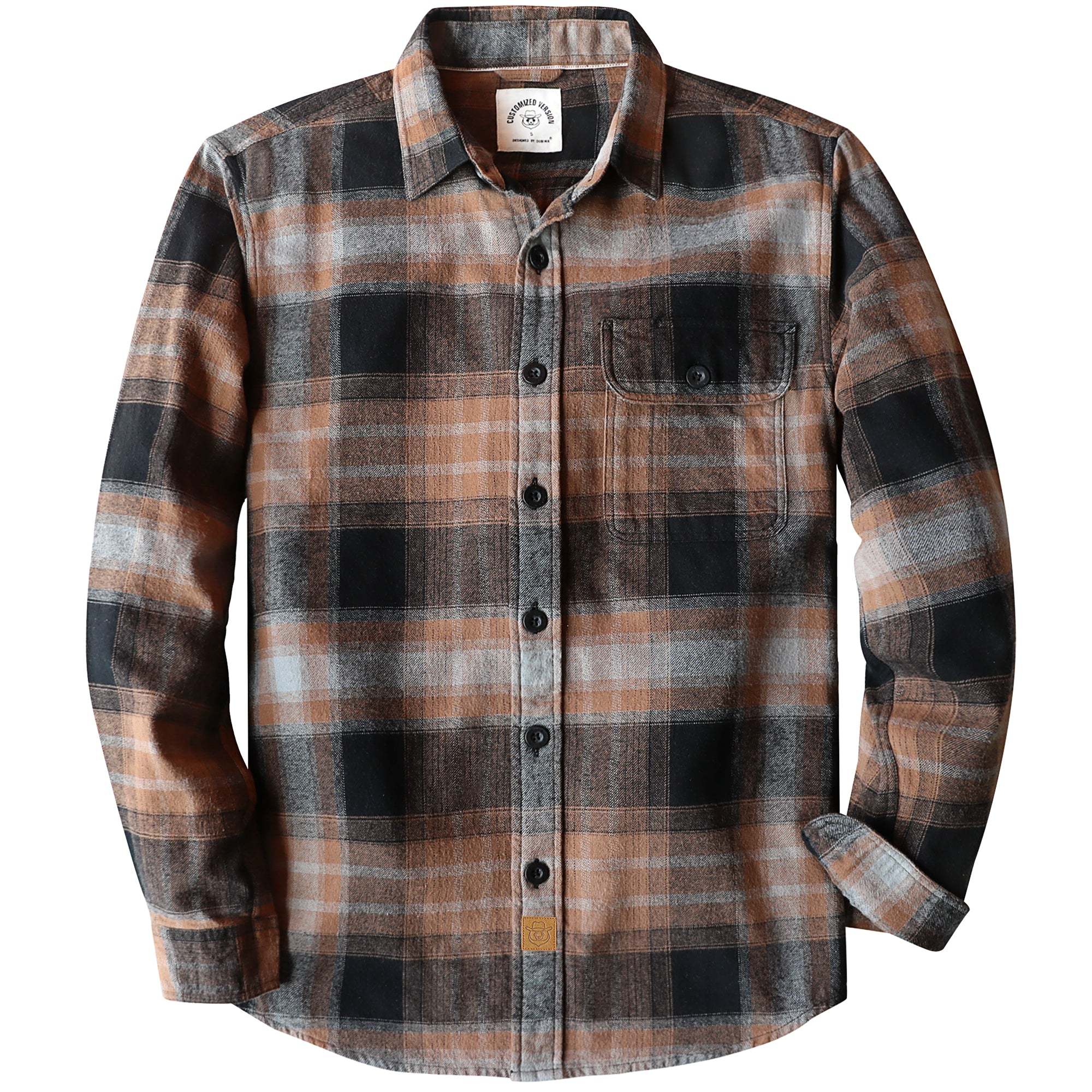 Dubinik? 6oz Mens Long Sleeve Midweight Flannel Shirt Warm Casual Soft Cotton Button Down Plaid Shirt #3417