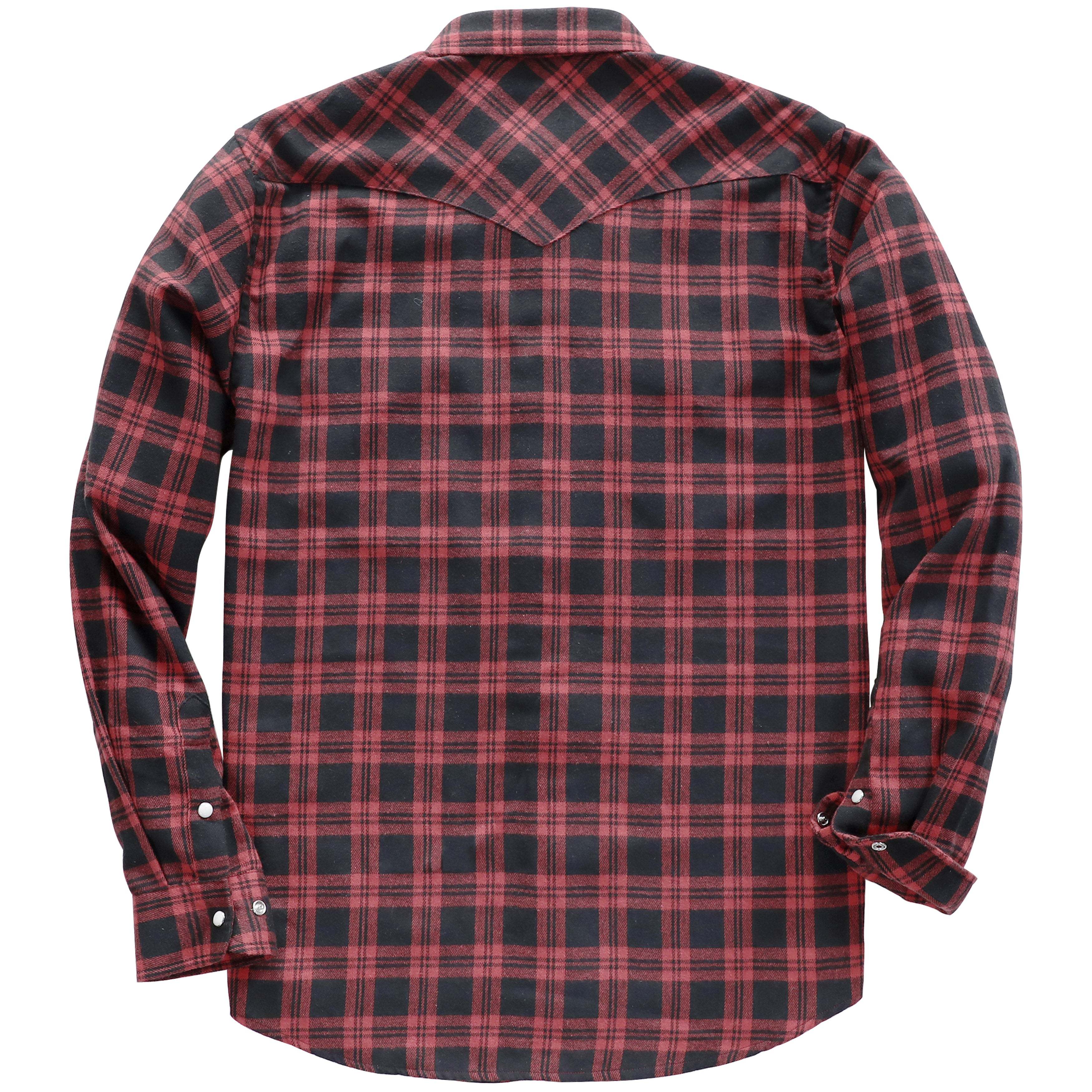 6oz Mens Flannel Long Sleeve Pearl Snap Buttons Western Cowboy Vintage Casual Shirts #2805