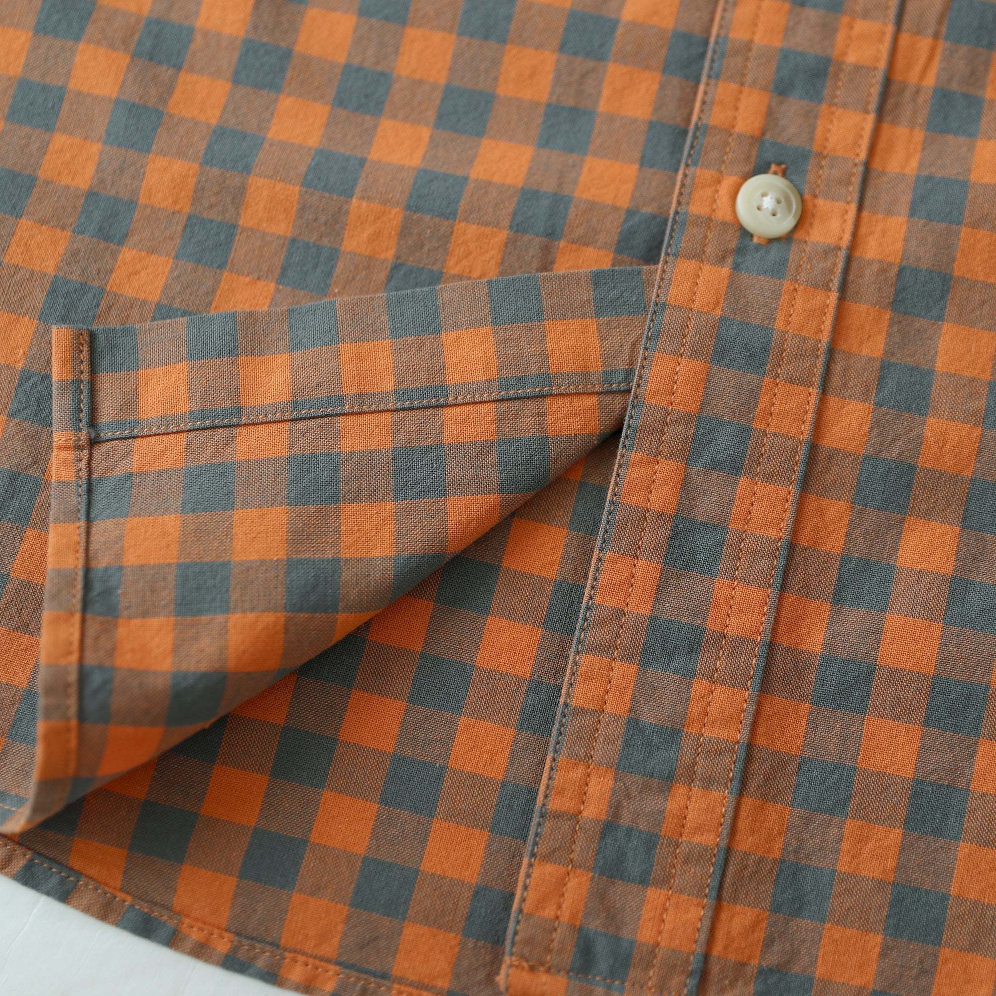 Dubinik? 4.6oz Mens Lightweight Pure Cotton Long Sleeve Button Down Plaid Shirt#101816