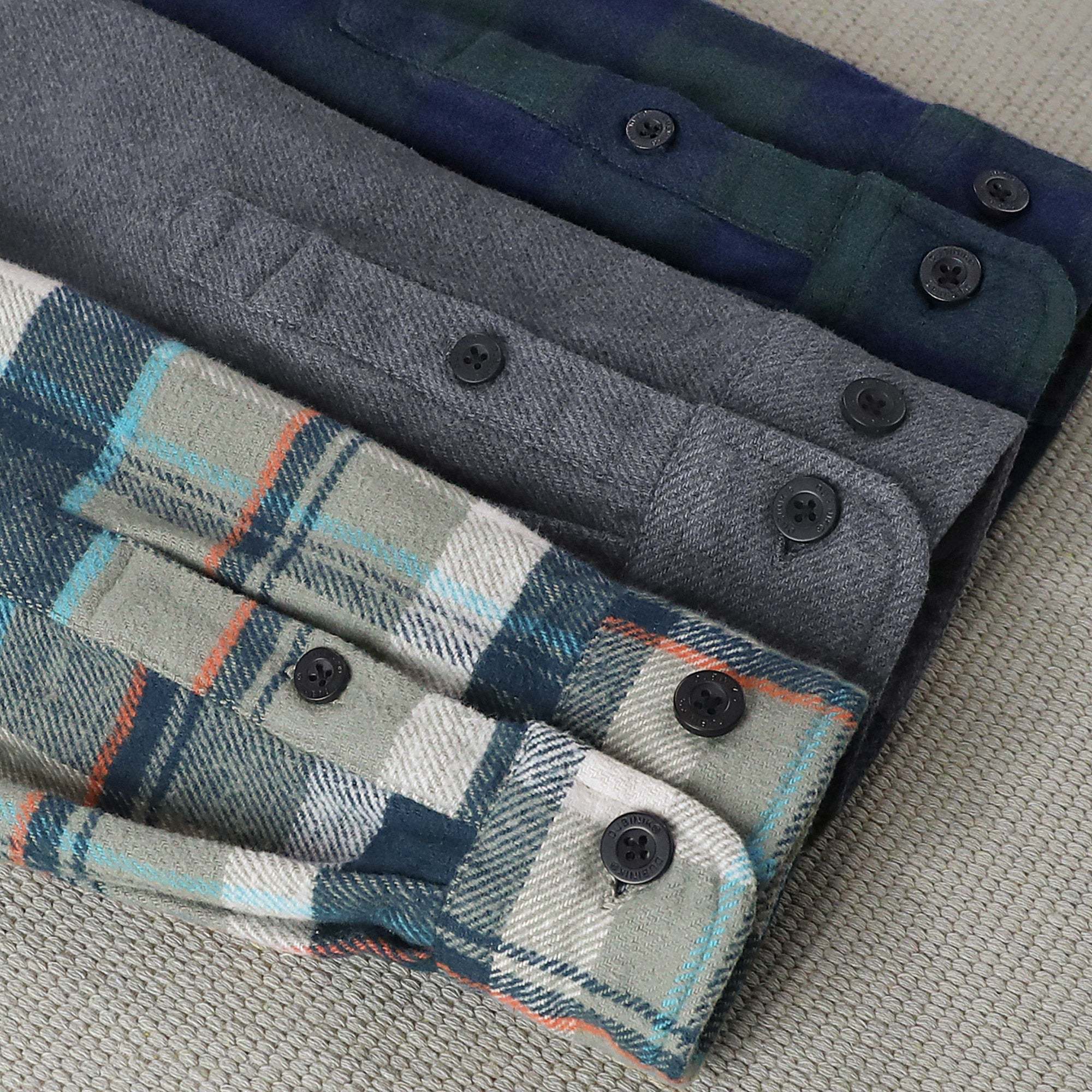 Dubinik? 10.8oz Ultra Heavyweight Dark Gray Solid Flannel Shirt for Men Long Sleeve Mens Plaid Button Down Shirts for Men Vintage 100% Cotton#0081001