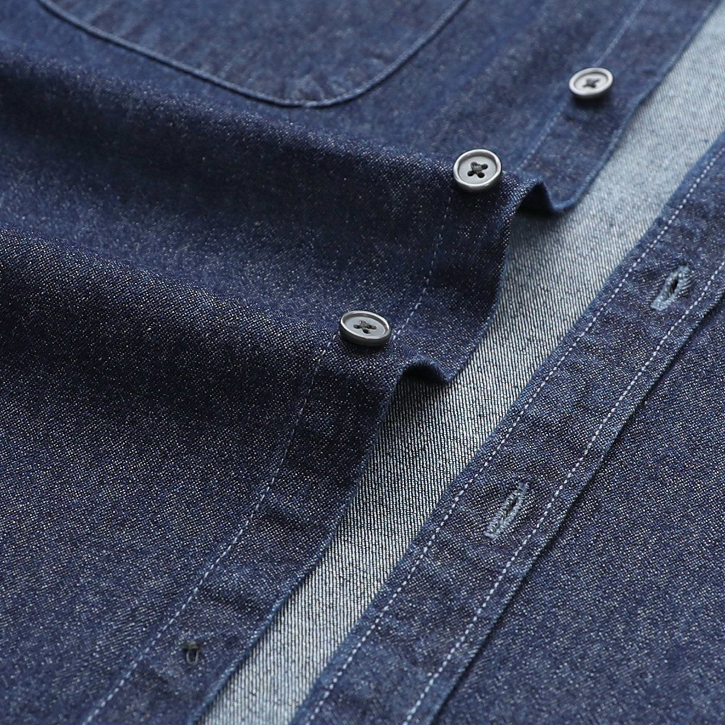 8.8oz Men's cotton long sleeve denim shirt #4500