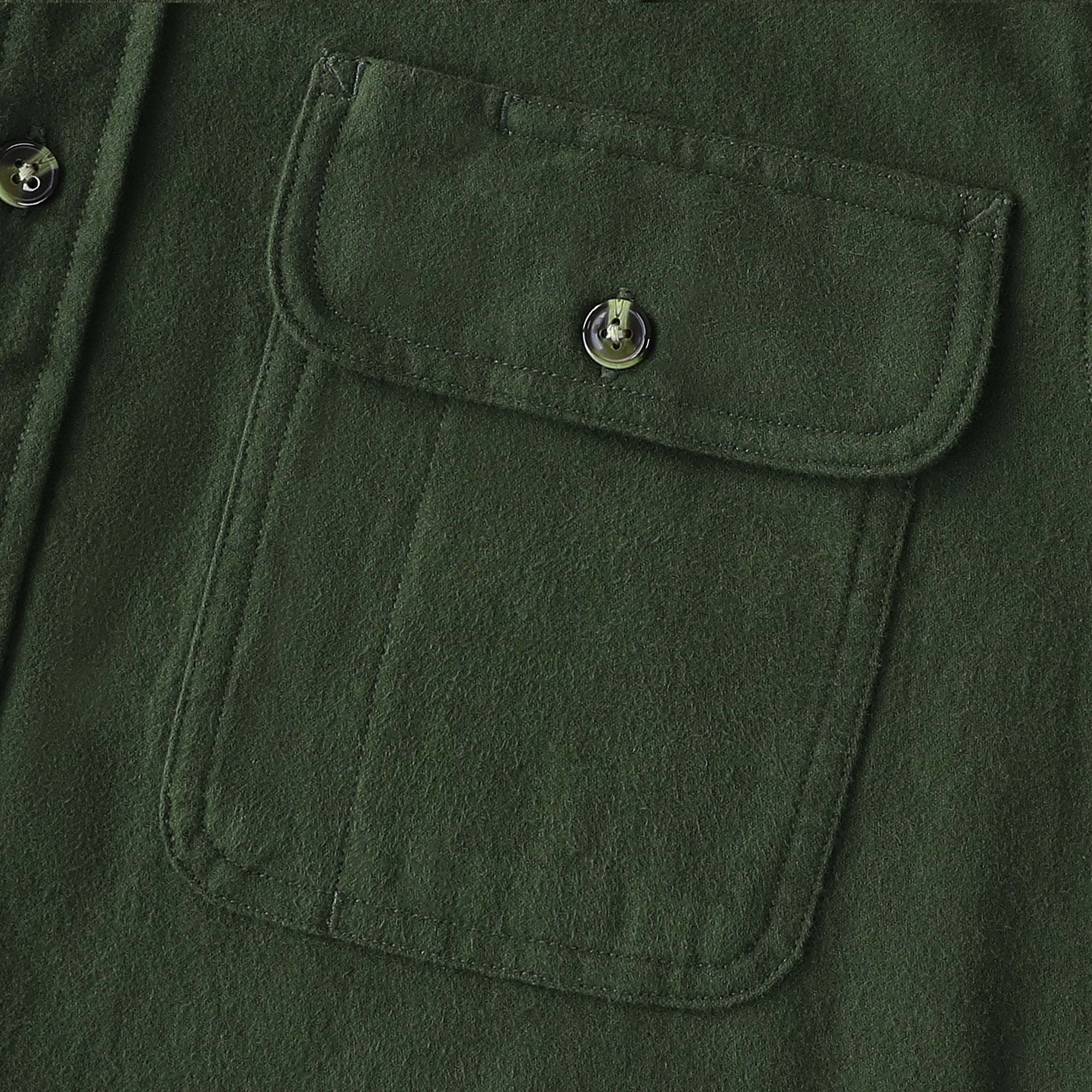 6oz Mens Midweight Army Green Solid Flannel Shirts Long Sleeve Casual Button Down Brushed 100% Cotton Shirt#1024