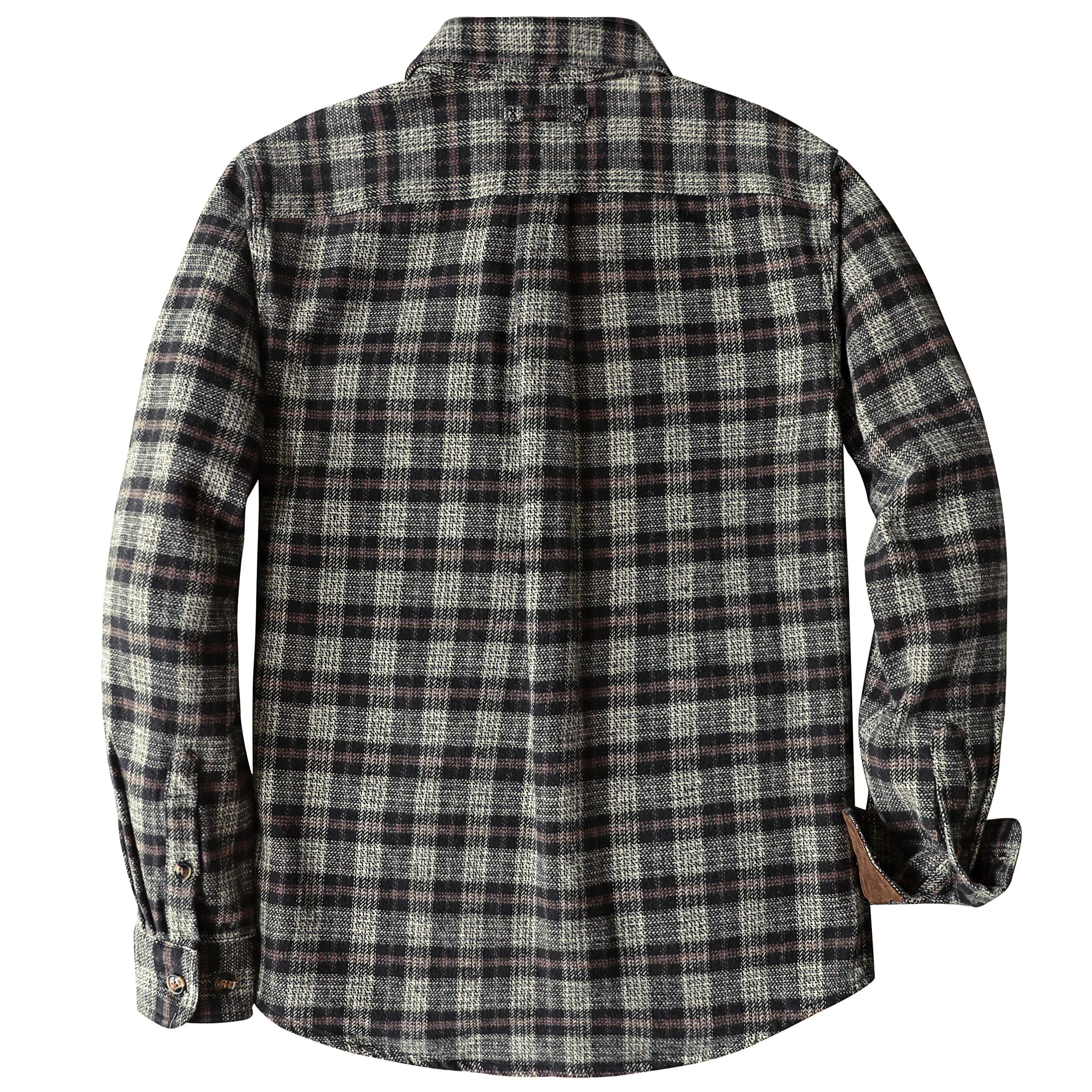 Dubinik? 10.8oz Ultra Heavyweight Flannel Shirt for Men Long Sleeve Casual Button Down Soft Pure Cotton Plaid Warm Suede Cuffs#0082015