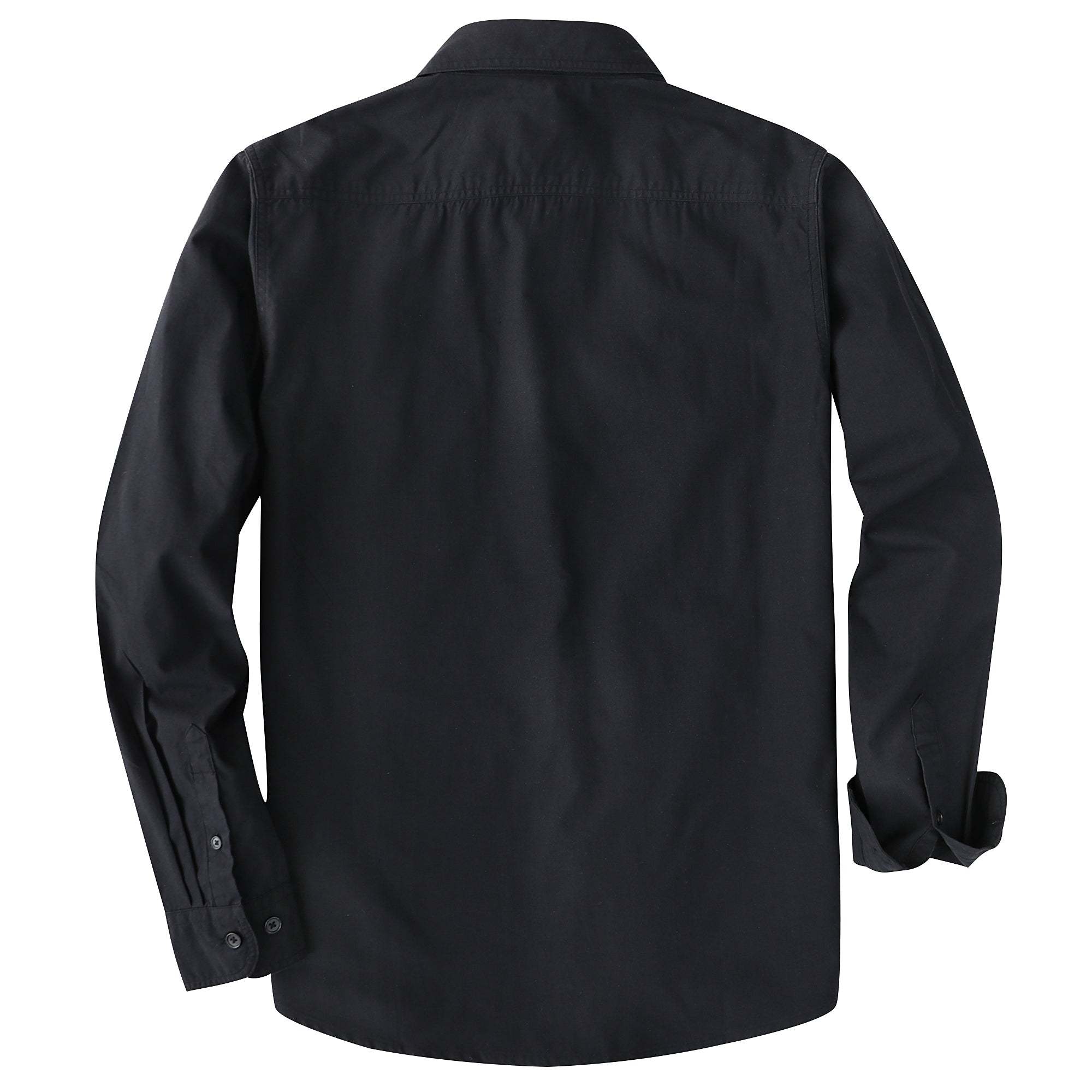 Dubinik? 4.1oz Mens Long Sleeve Button Down Solid Black Shirts Casual Plaid Shirt with Practical Double Pockets Comfortable and Soft#0050028