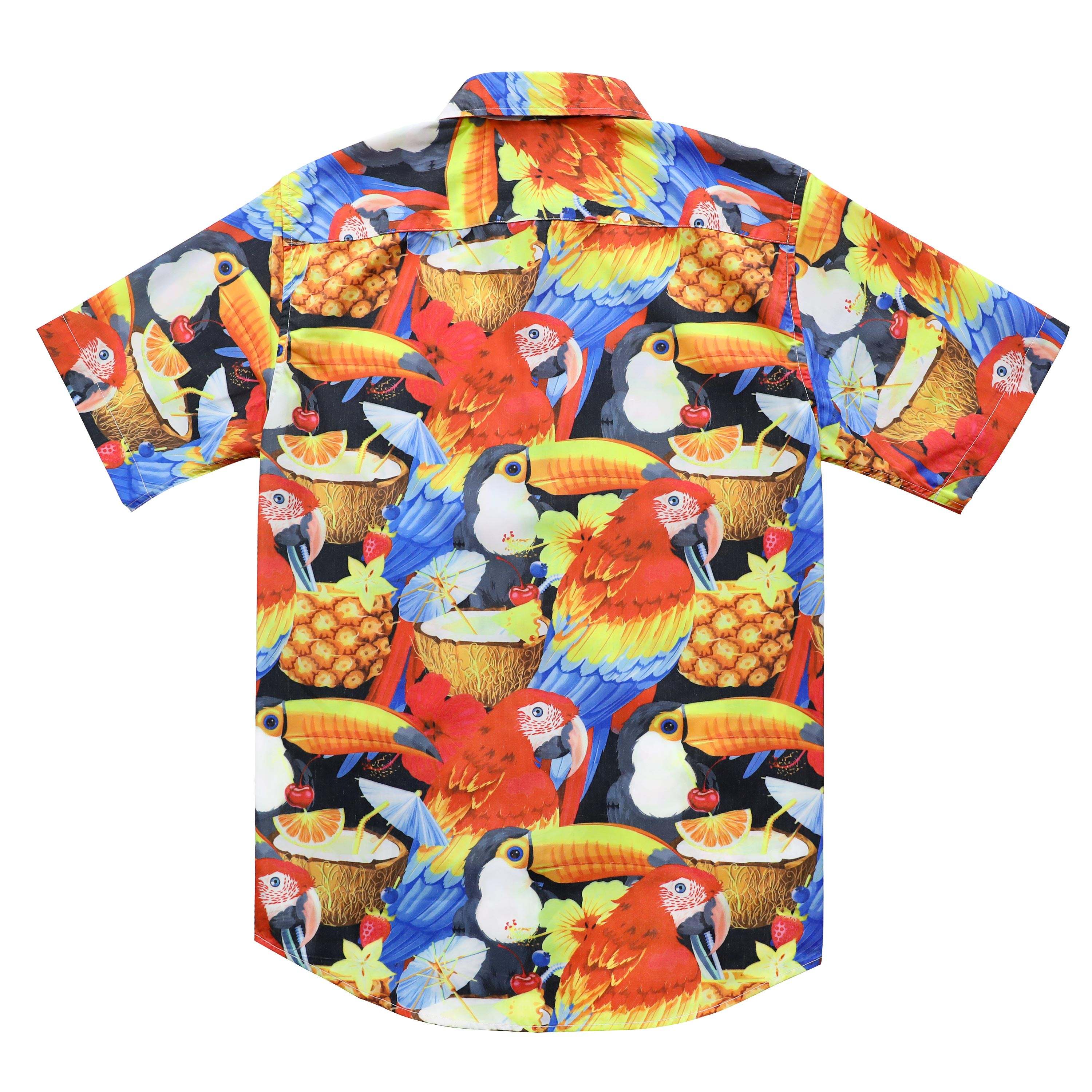 Hawaiian Shirt for Men Aloha Tropical Short Sleeve Button Down Print Beach Shirts #2605