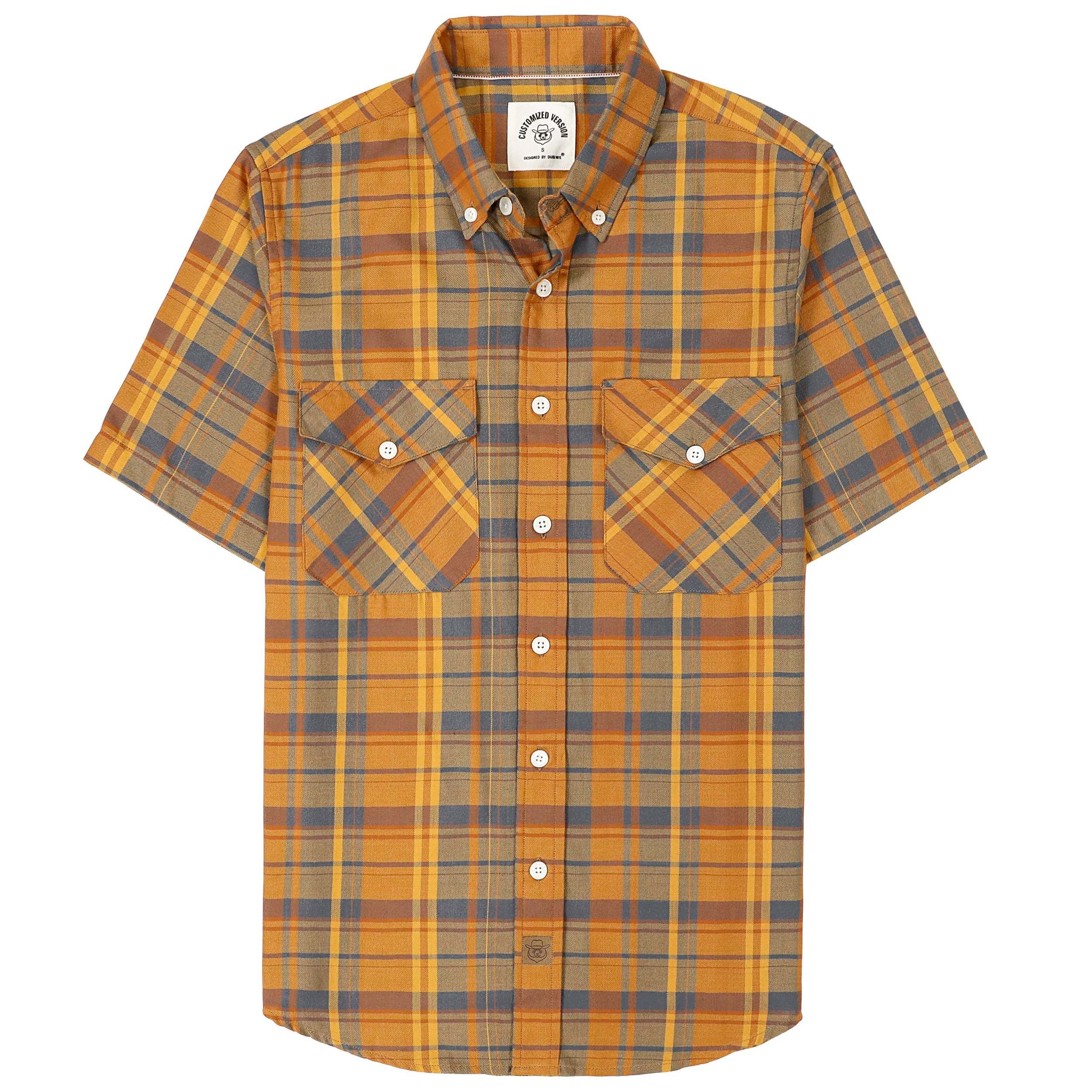 Dubinik? Bamboo Viscose Mens Short Sleeve Button Down Pockets Shirts#39009