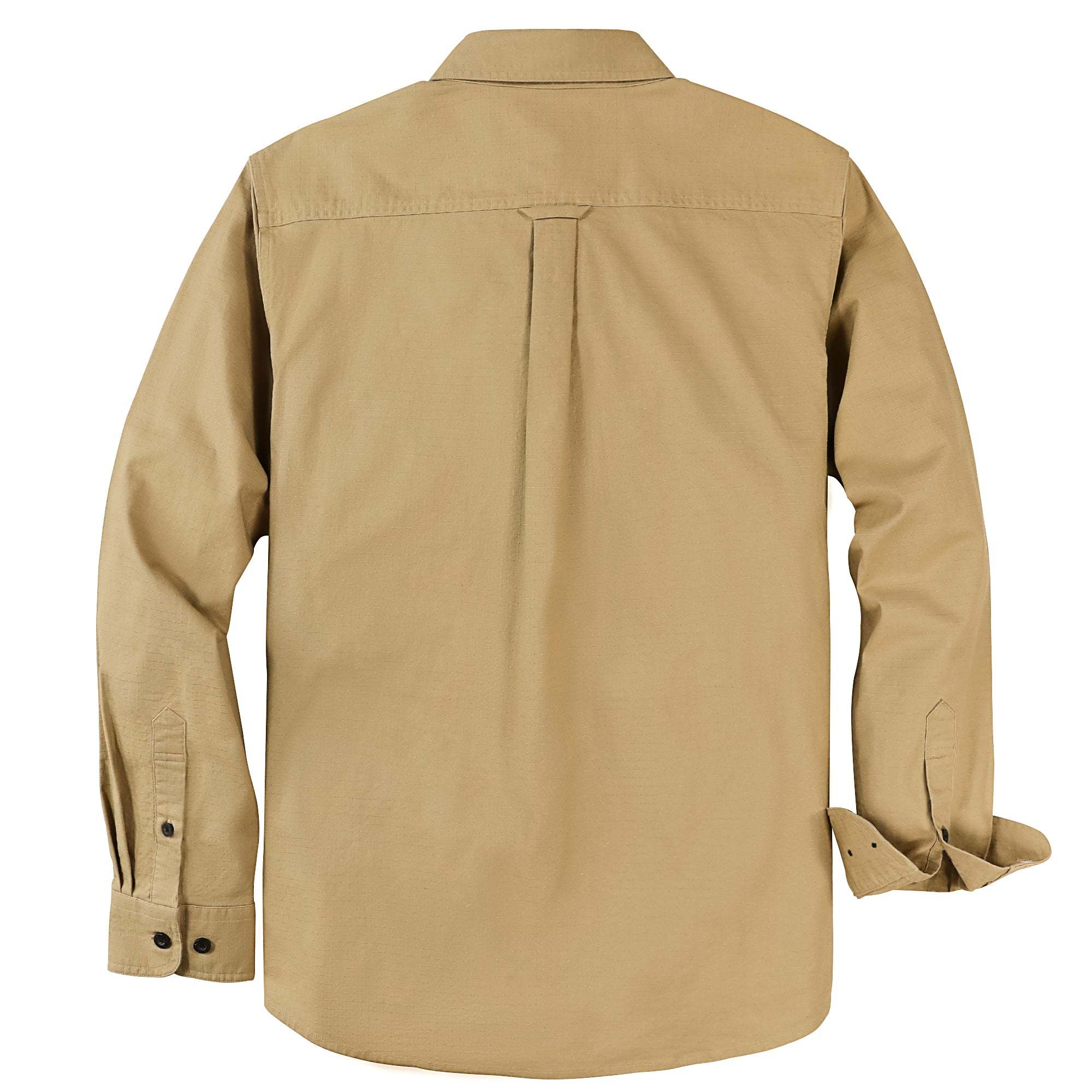 Dubinik? 6.5oz Mens Button Up Shirts Long Sleeve Casual Khaki Solid Shirts for Men Two Pocket Regular Fit Comfortable with Stretch Shirt#0056002