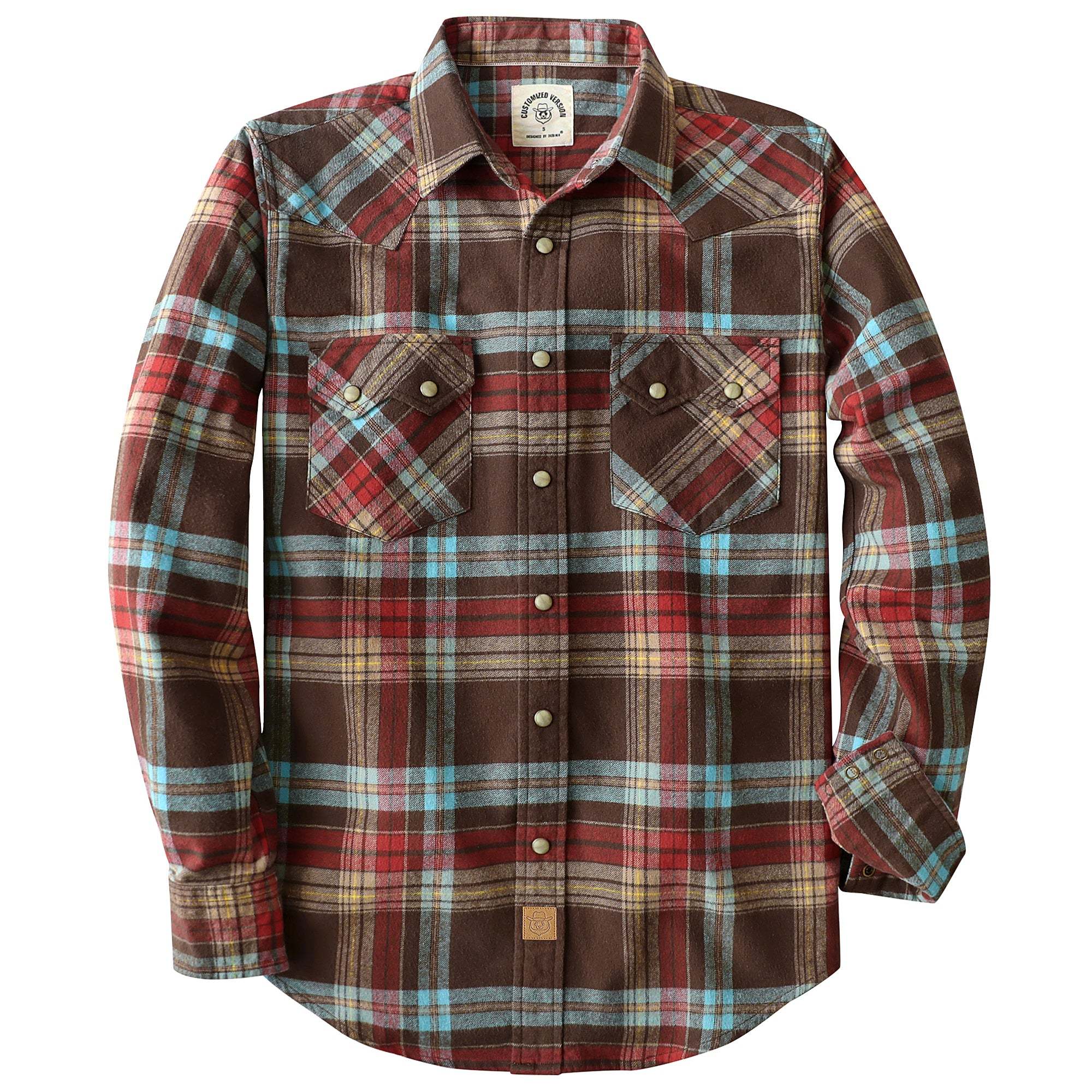 Dubinik? 6.3oz Flannel Shirt for Men Long Sleeve Casual Cozy Snap Button Western Plaid Shirts Soft Pure Cotton#37011