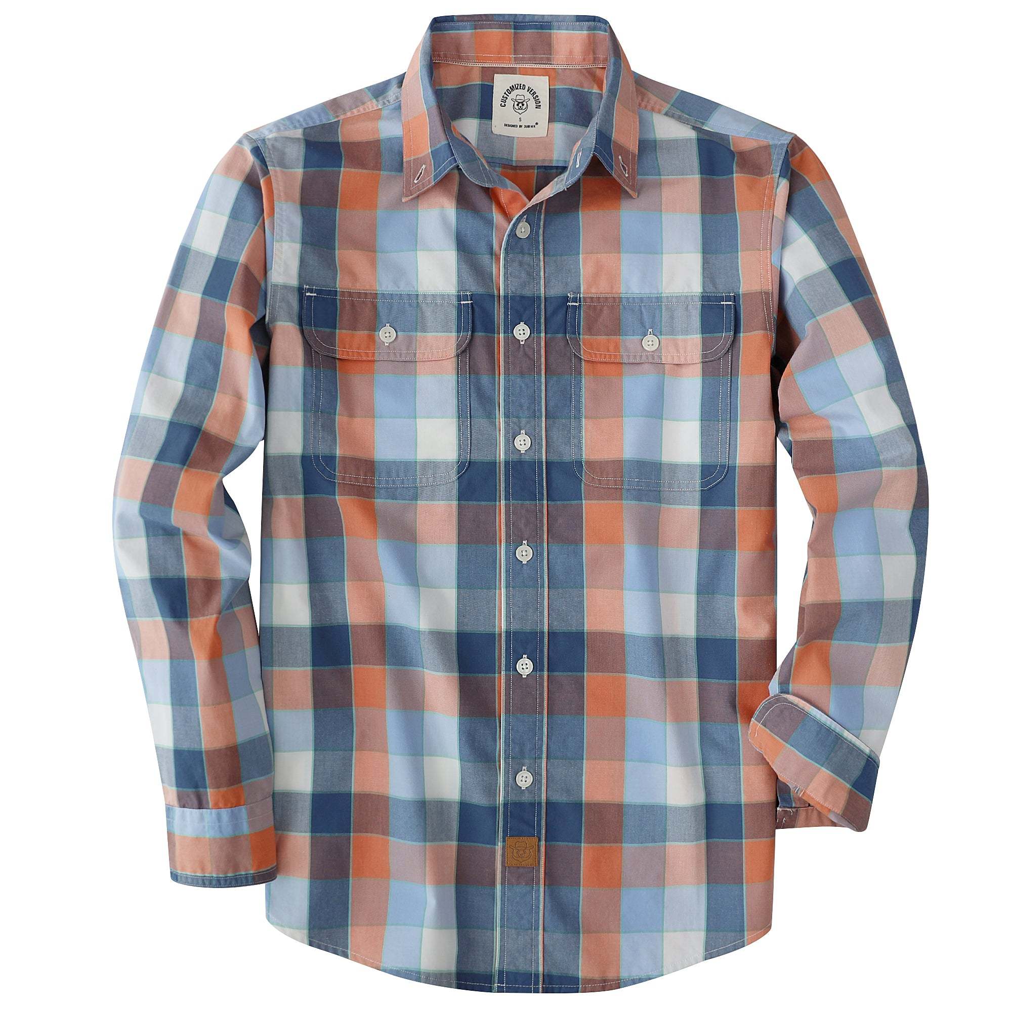 Dubinik? 4.1oz Mens Long Sleeve Button Down Shirts Casual Plaid Shirt with Practical Double Pockets Comfortable and Soft#0050020