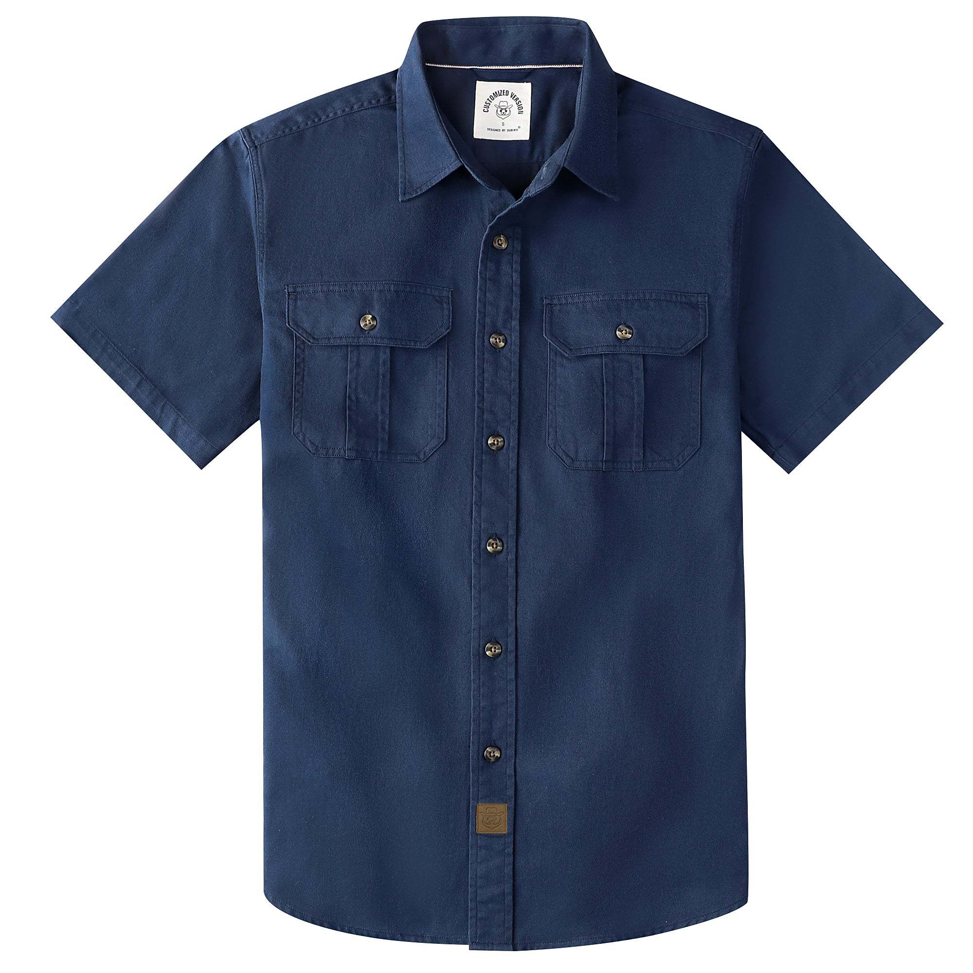 Dubinik? Men’s Short Sleeve Button Down Work Shirt – 2 Pocket Cotton Casual#10702