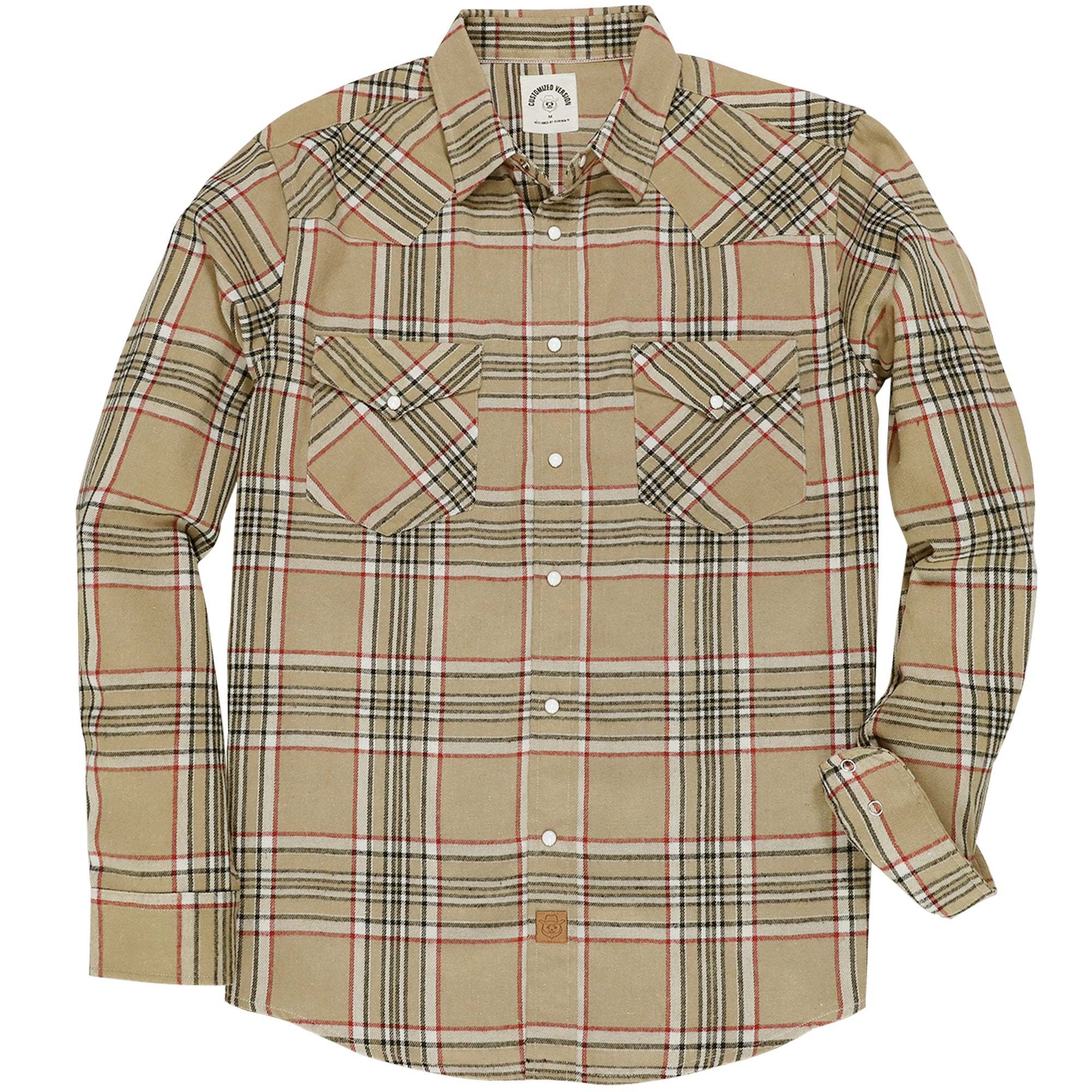 6oz Mens Flannel Long Sleeve Pearl Snap Buttons Western Cowboy Vintage Casual Shirts #2809