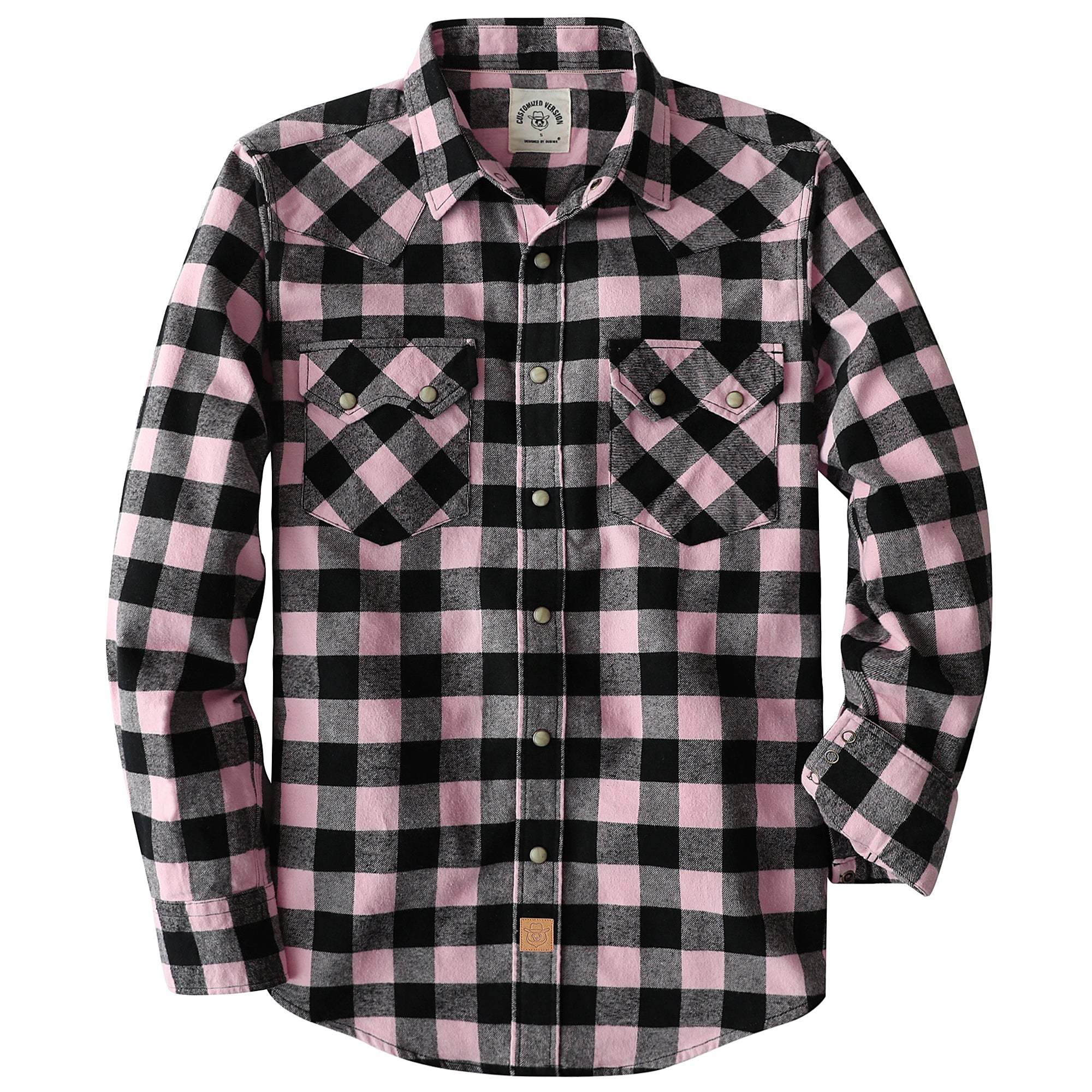 Dubinik? 6.3oz Flannel Shirt for Men Long Sleeve Casual Cozy Snap Button Western Plaid Shirts Soft Pure Cotton#37013