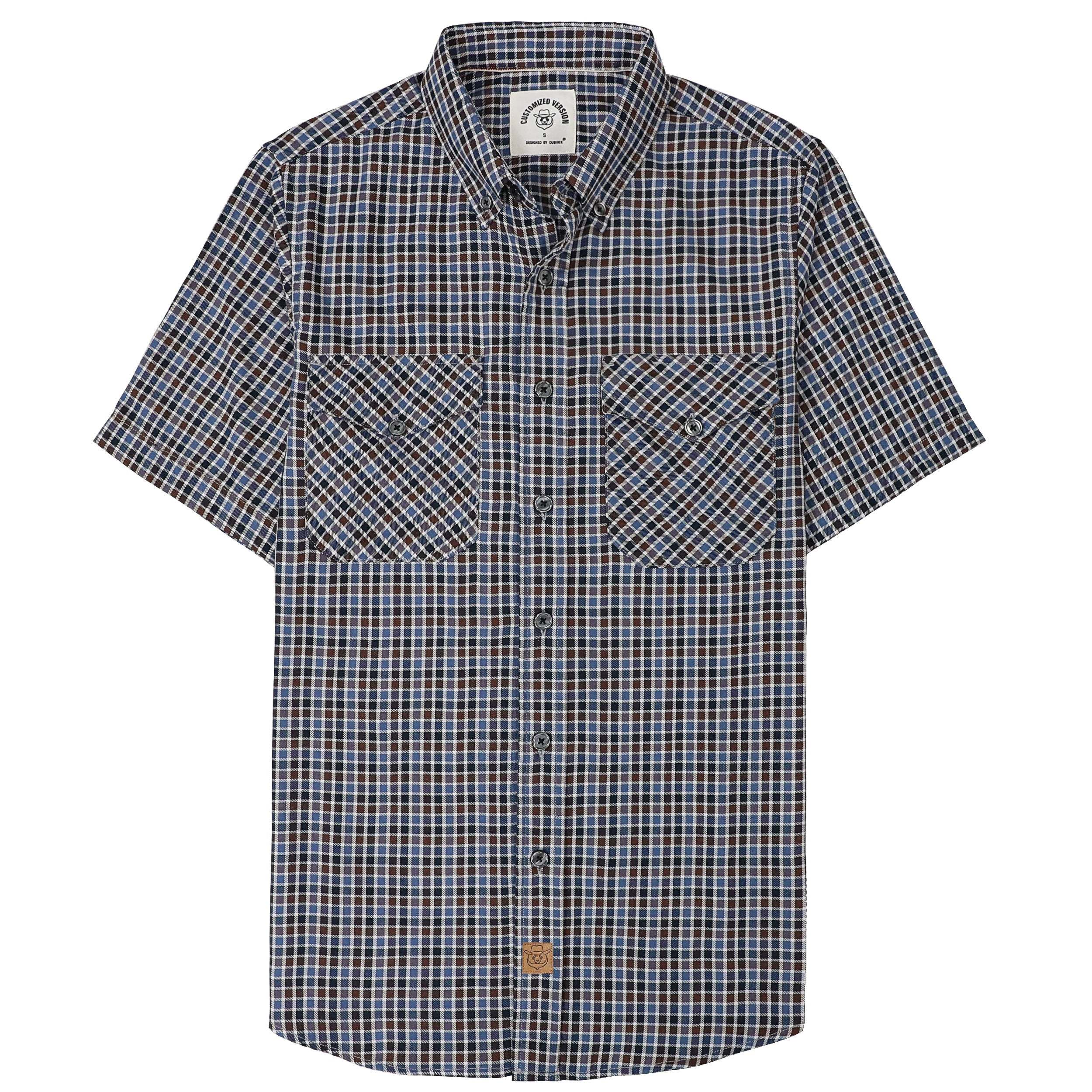 Dubinik? Bamboo Viscose Mens Short Sleeve Button Down Pockets Shirts#39005