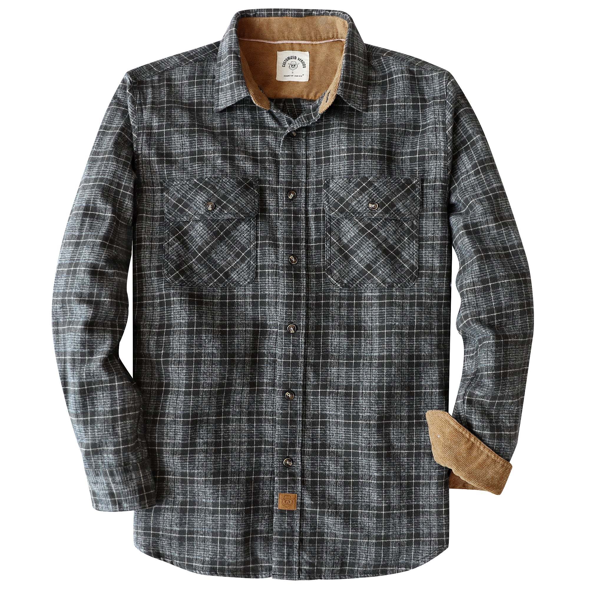 Dubinik? 6oz Mens Flannel Shirt Long Sleeve Button Down Plaid All Cotton Soft Brushed Flannel Shirt For Men Utility Casual Shirt #0030013