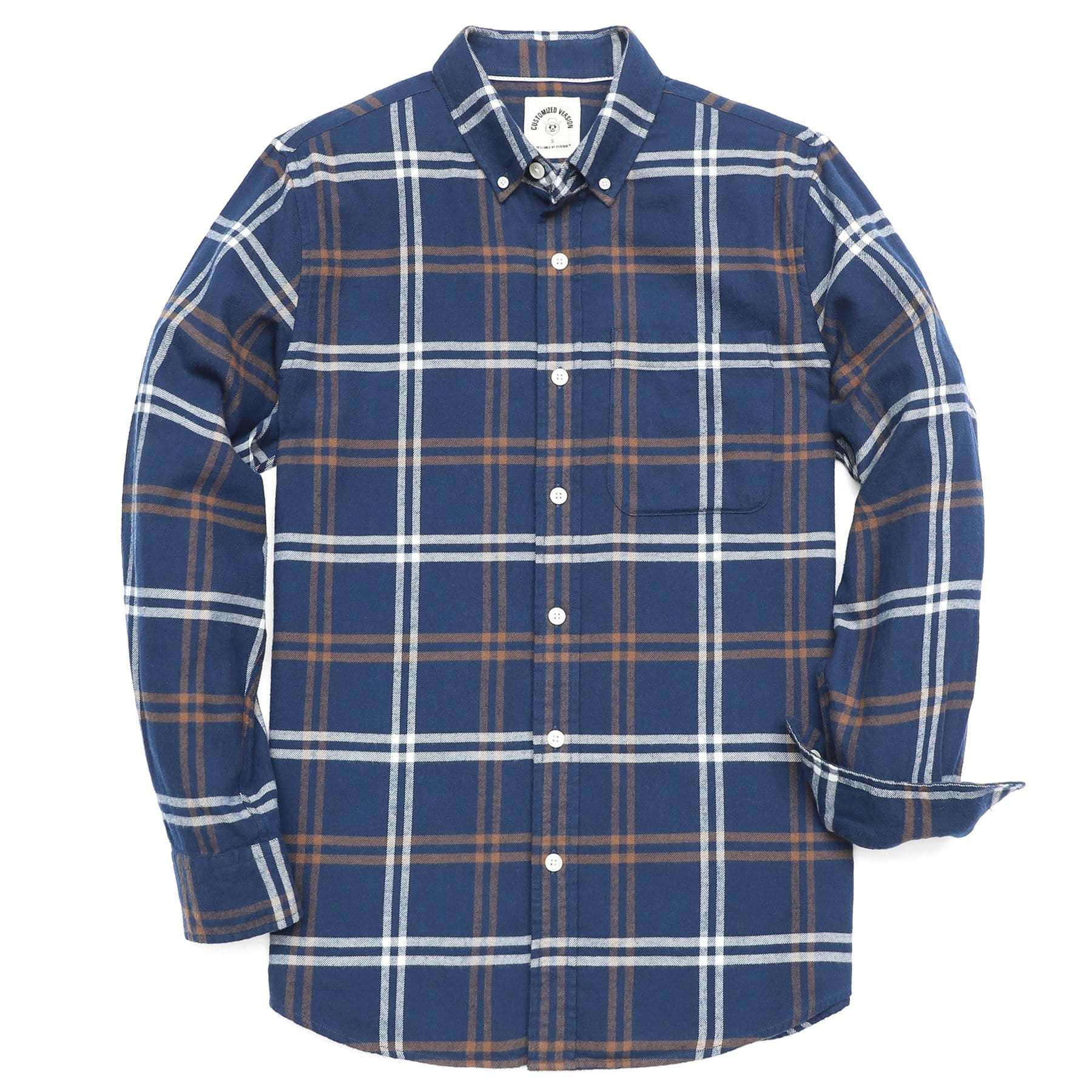 6oz Men's Plaid Flannel Long Sleeve Shirts #0314