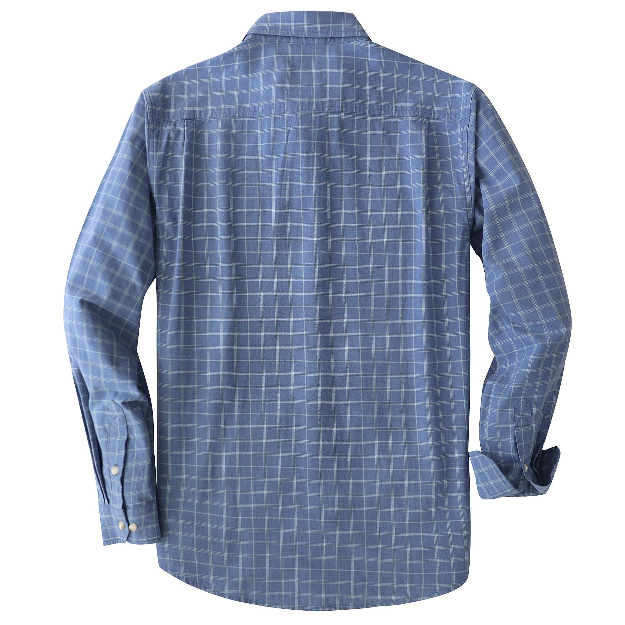 Dubinik? 4.6oz Mens Lightweight Pure Cotton Long Sleeve Button Down Plaid Shirt#101810