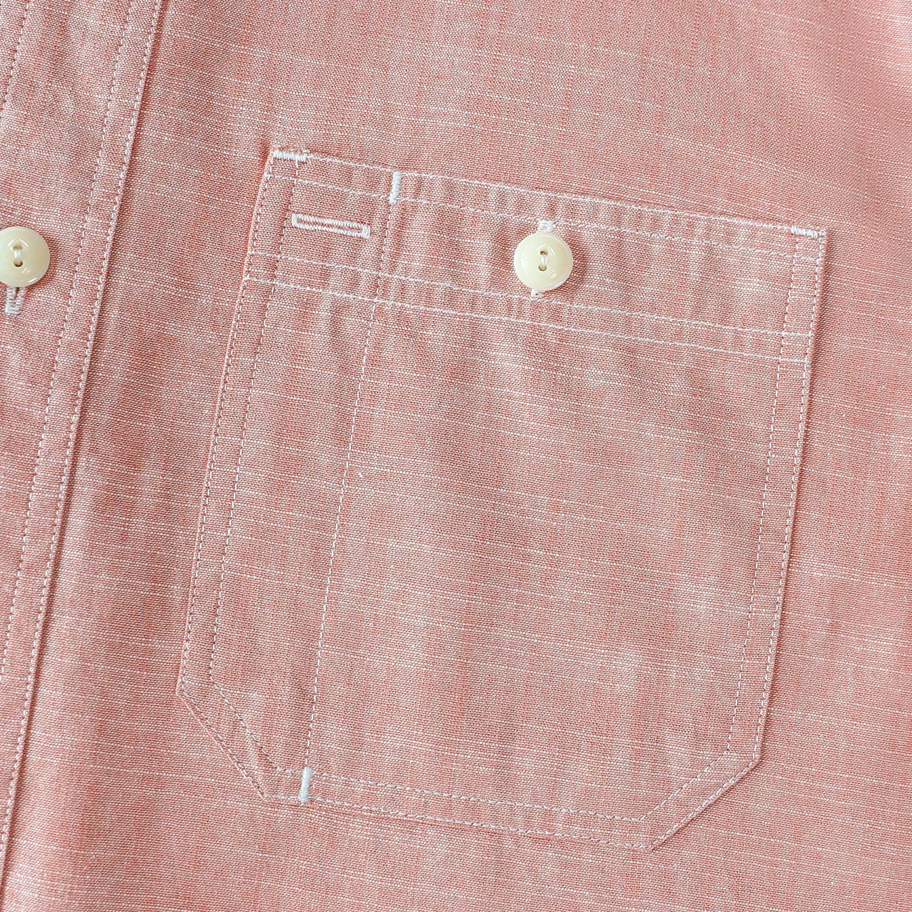Dubinik? Pink Solid Mens Short Sleeve Button Down Casual Cotton Regular Fit Lightweight Pocket Chambray Mens Button Down Short Sleeve#0057002