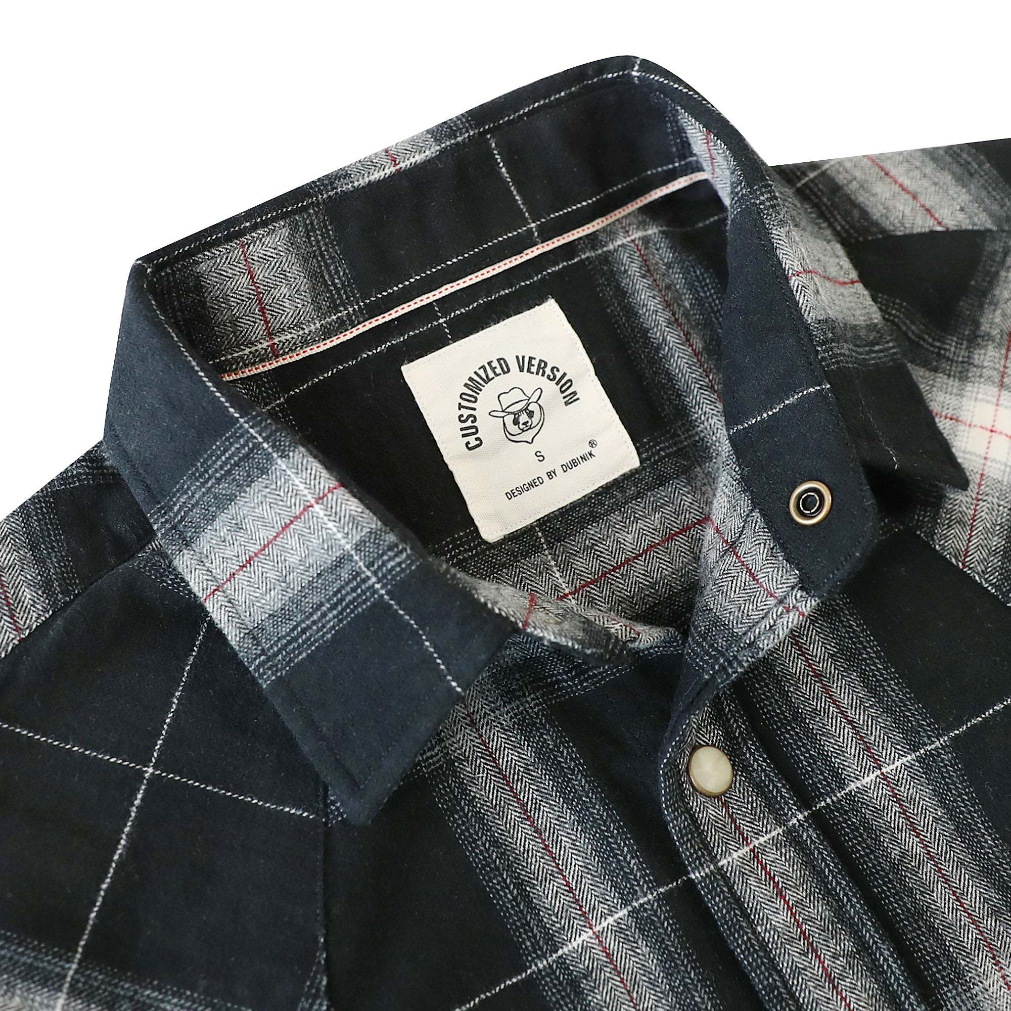 Dubinik? 6.3oz Flannel Shirt for Men Long Sleeve Casual Cozy Snap Button Sawtooth Pocket Western Plaid Shirts Soft Pure Cotton#37021