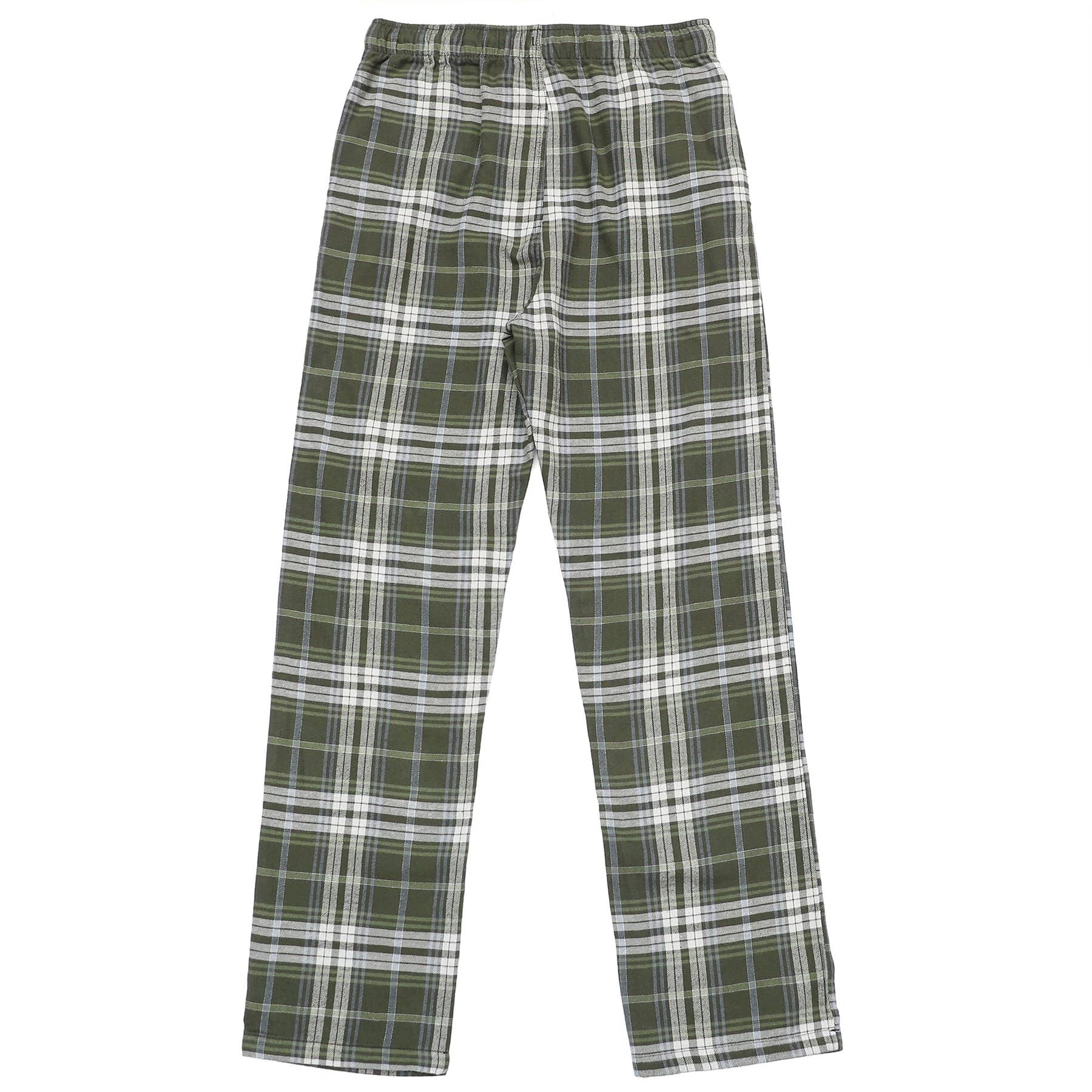 Cotton Flannel Pajama Plaid Sleep & Lounge Pants, PJ Bottoms With Pockets And Button Fly #3007