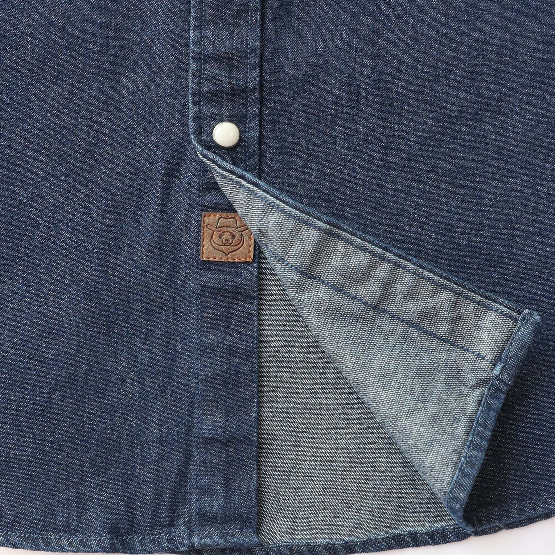 8.8oz Men's cotton long sleeve denim shirt #4602
