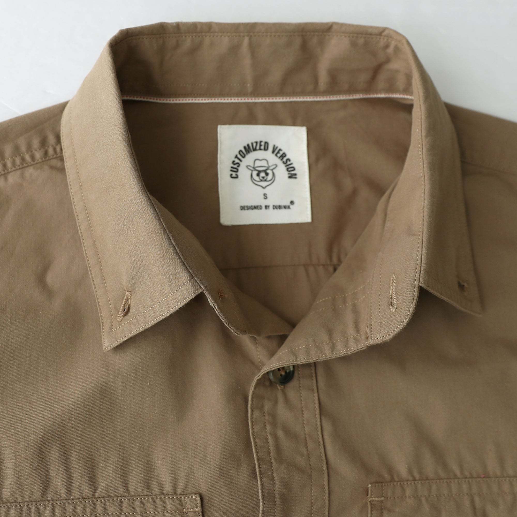 Dubinik? 4.1oz Mens Long Sleeve Button Down Solid Khaki Shirts Casual Plaid Shirt with Practical Double Pockets Comfortable and Soft#0050030
