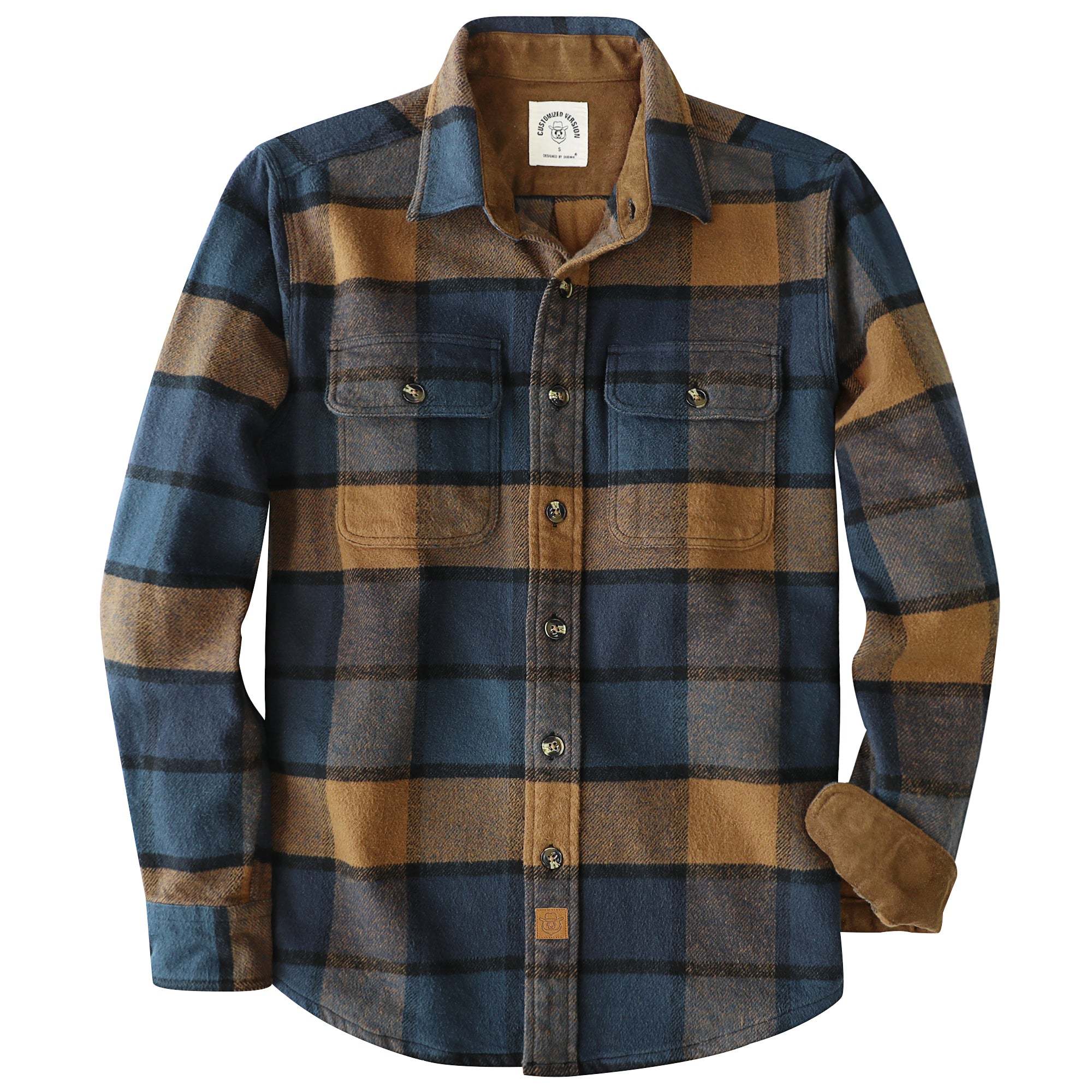 Dubinik? 10.8oz Ultra Heavyweight Mens Flannel Shirts Long Sleeve Casual Button Down Pocket Soft Warm Cotton Shirt#84003