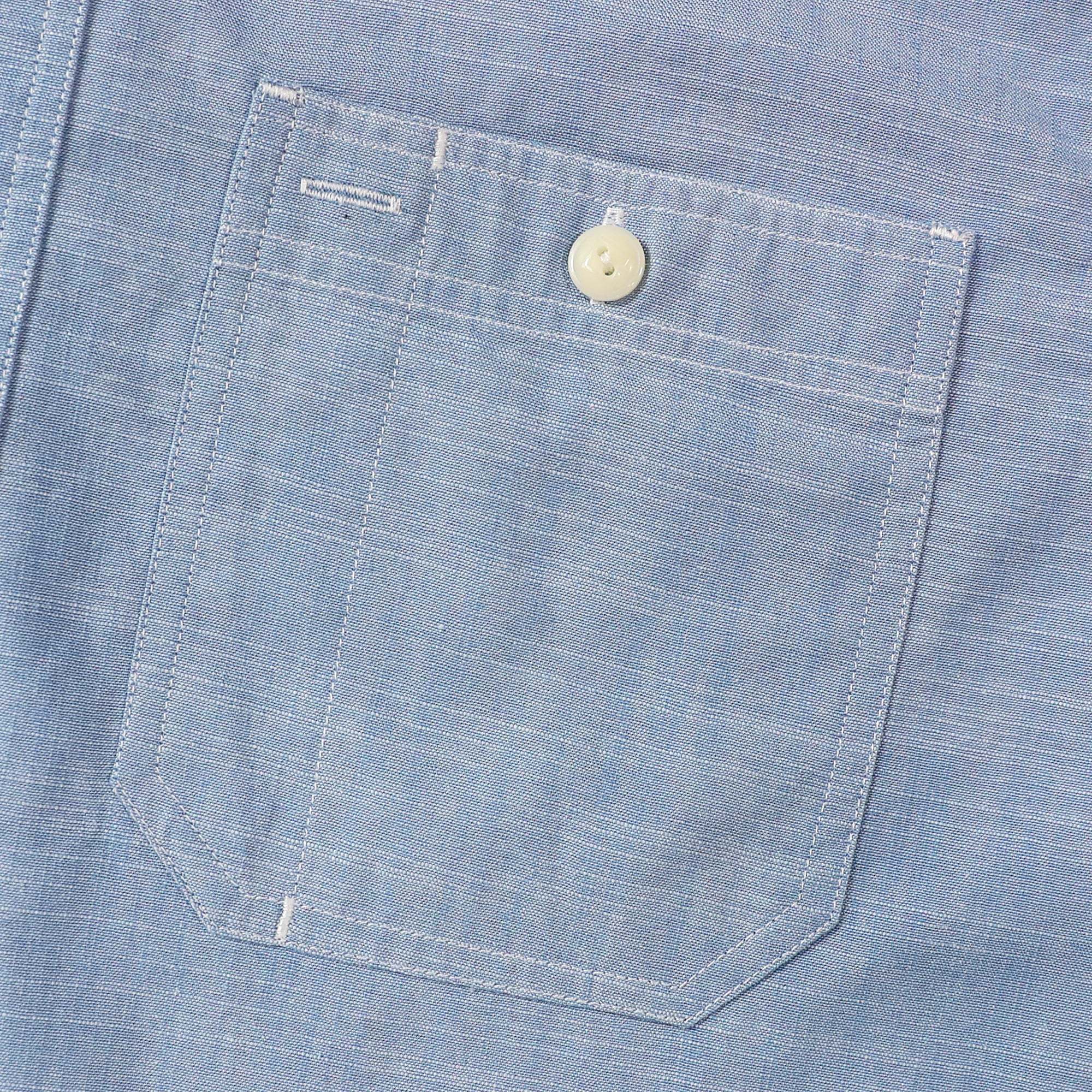 Dubinik? Sky Blue Solid Mens Short Sleeve Button Down Casual Cotton Regular Fit Lightweight Pocket Chambray Mens Button Down Short Sleeve#0057003