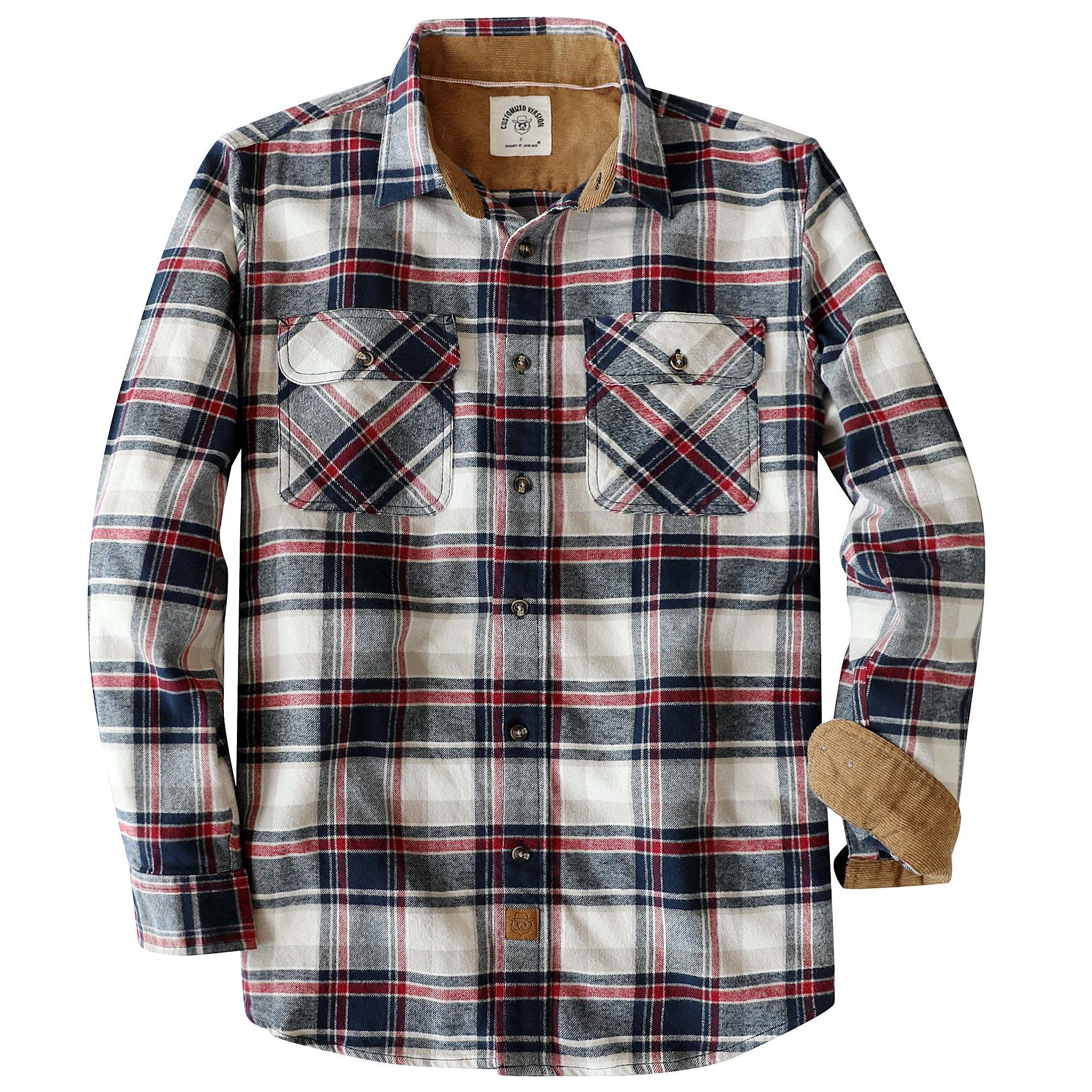 Dubinik? 6oz Mens Flannel Shirt Long Sleeve Button Down Plaid All Cotton Soft Brushed Flannel Shirt For Men Utility Casual Shirt #0030020