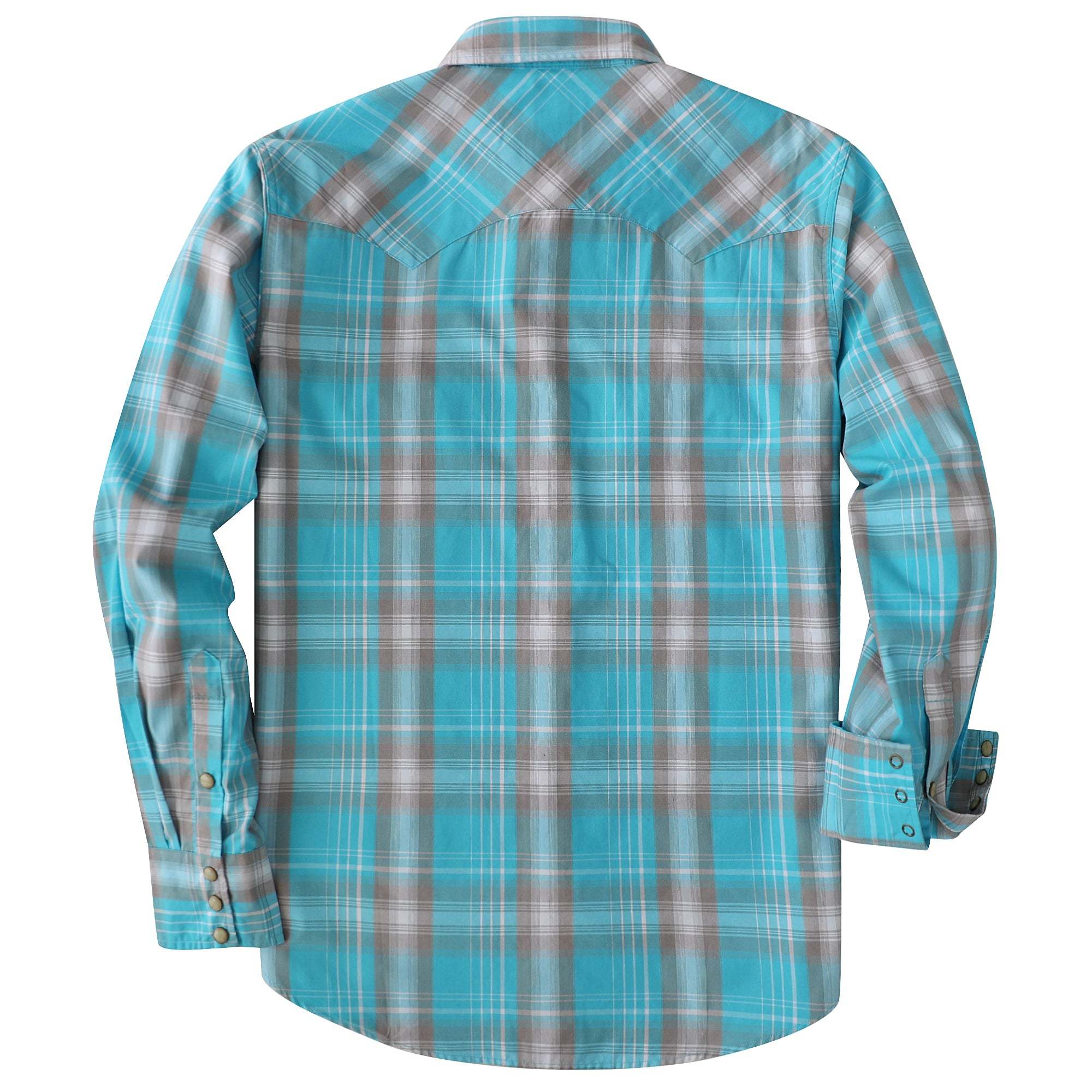 Dubinik? 4.1oz Pearl Snap Shirts For Men Long Sleeve Lightweight Casual Sawtooth Pocket Western Plaid Cowboy Cotton Vintage Work Shirt#48024