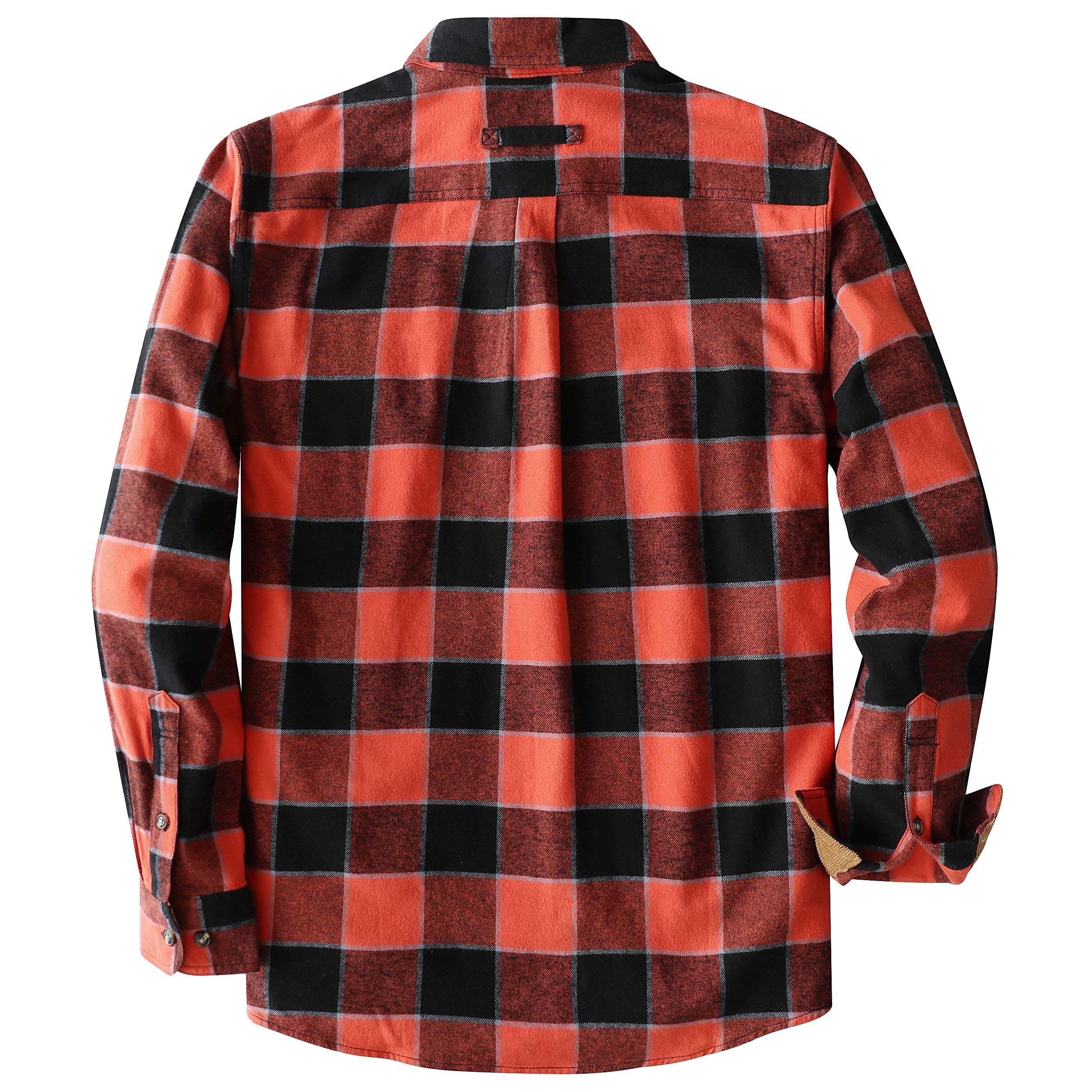 Dubinik? 6oz Mens Flannel Shirt Long Sleeve Button Down Plaid All Cotton Soft Brushed Flannel Shirt For Men Utility Casual Shirt #0030005