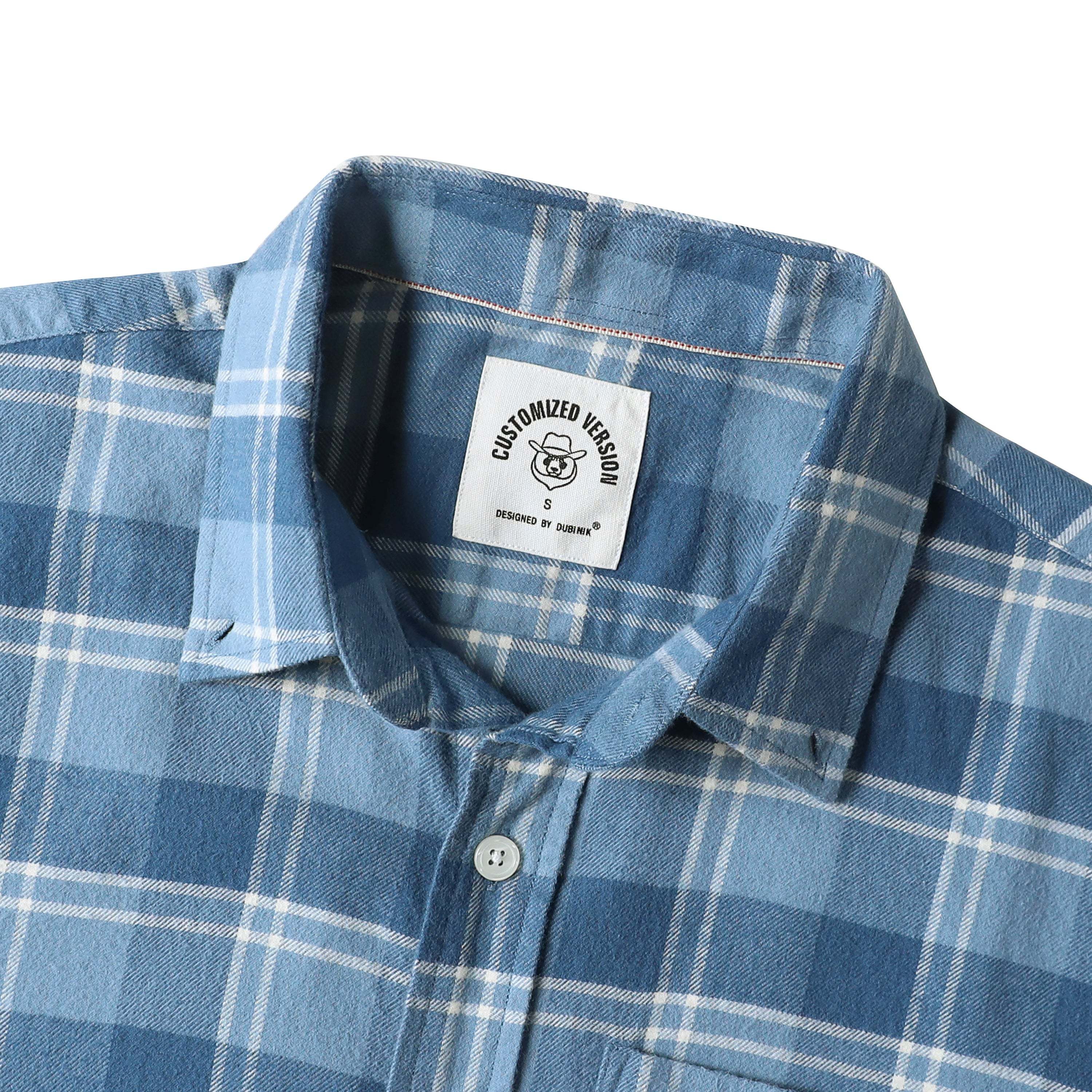 6oz Men's Plaid Flannel Long Sleeve Shirts #0313