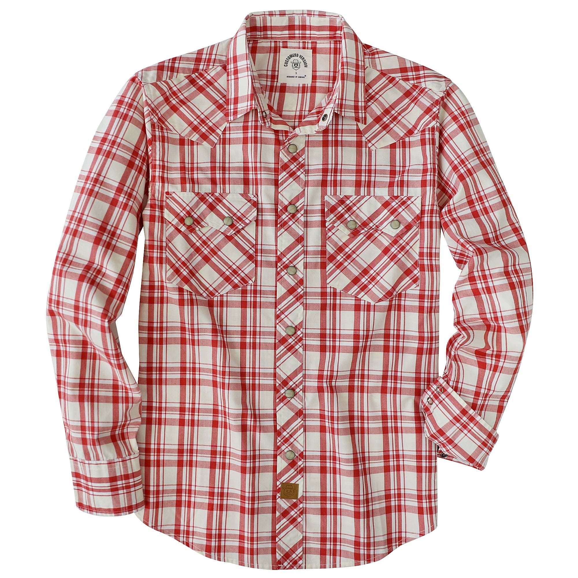 Dubinik? 4.1oz Pearl Snap Shirts For Men Long Sleeve Lightweight Casual Sawtooth Pocket Western Plaid Cowboy Cotton Vintage Work Shirt#48005